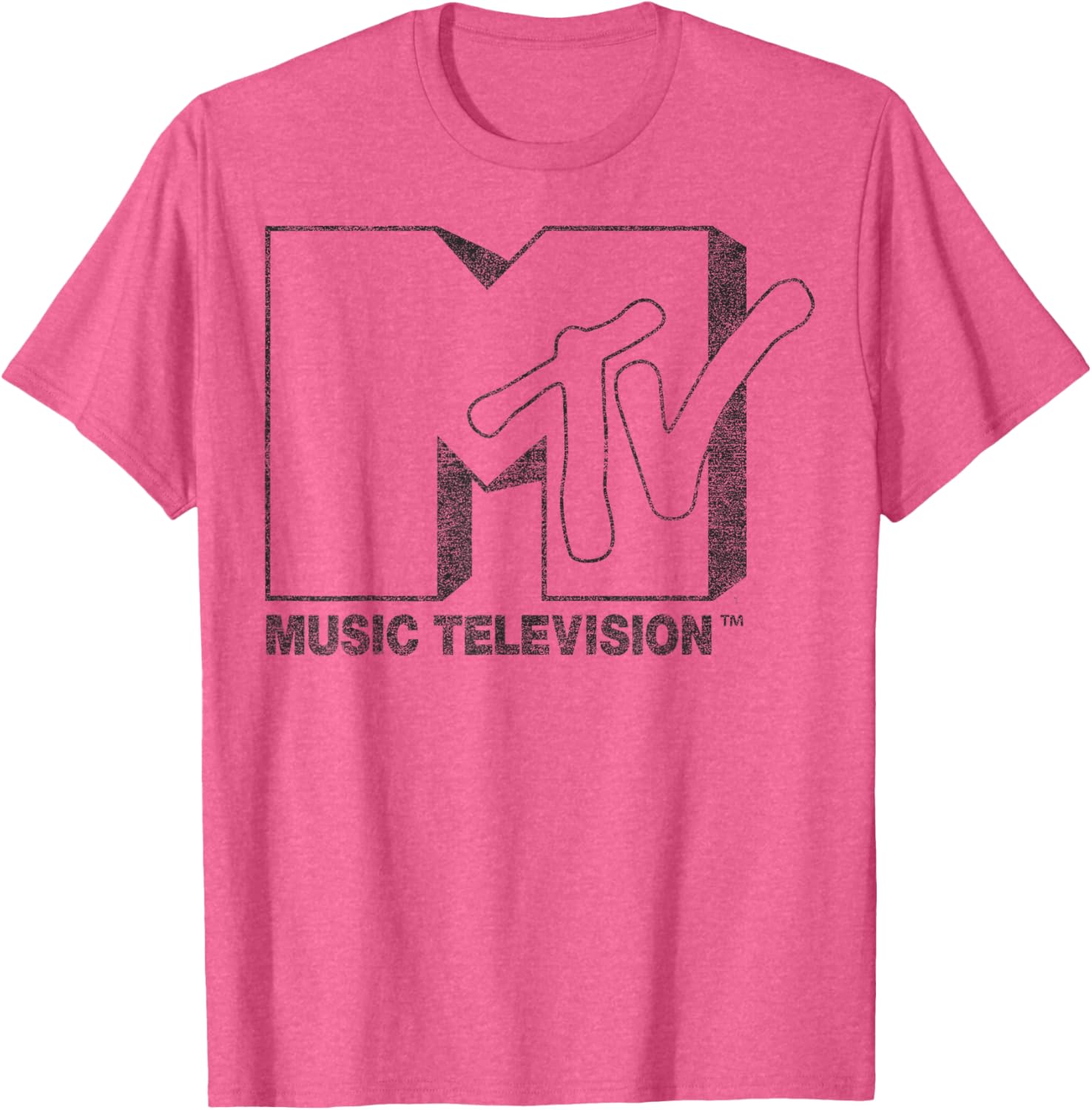 MTV Distressed Vintage Black and White Logo Graphic T-Shirt for Trendy Style - 4