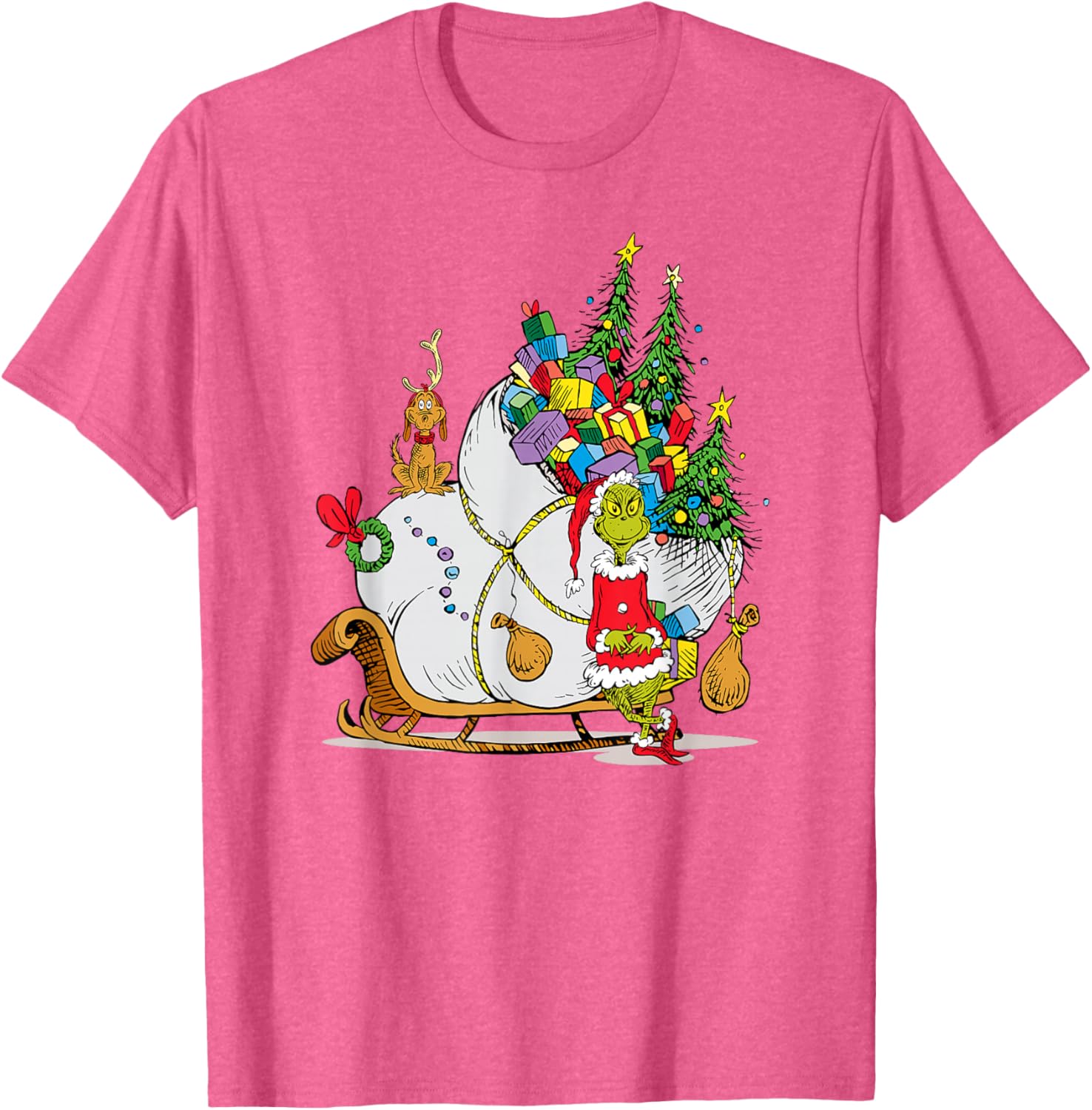 Dr. Seuss Grinch Sleigh T-Shirt - Fun Christmas Apparel for Everyone - 15