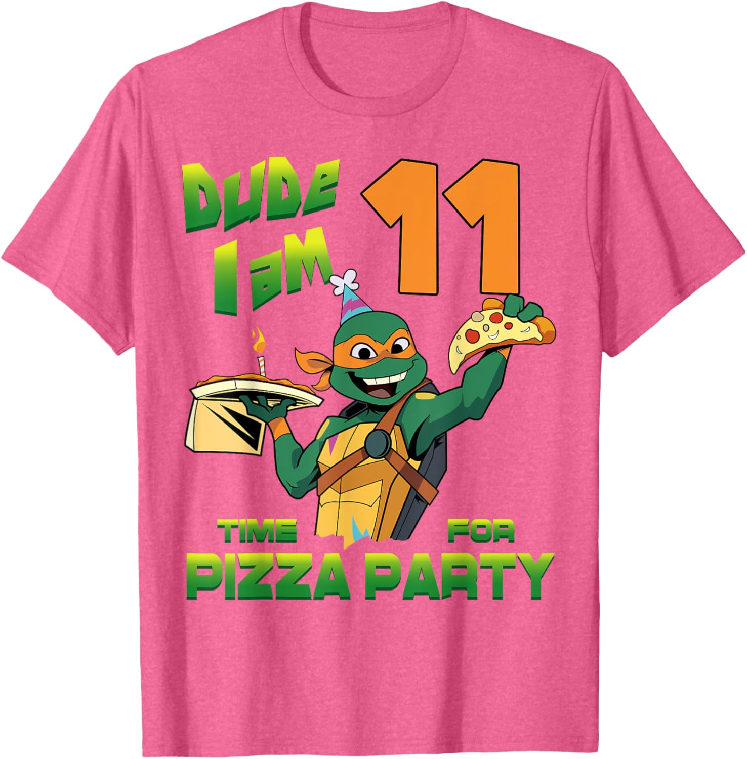 Mademark Teenage Mutant Ninja Turtles Mikey Pizza Birthday T-Shirt - 21