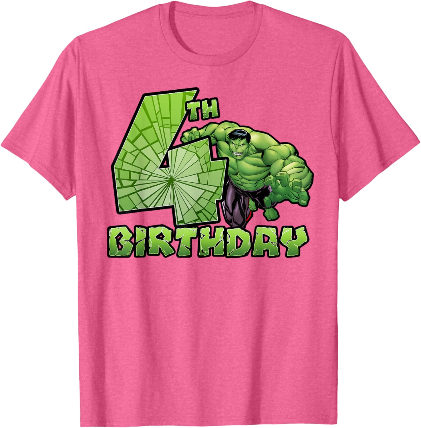 Marvel Avengers Hulk Smash 4th Birthday T-Shirt for Kids Fun Party Wear - 7