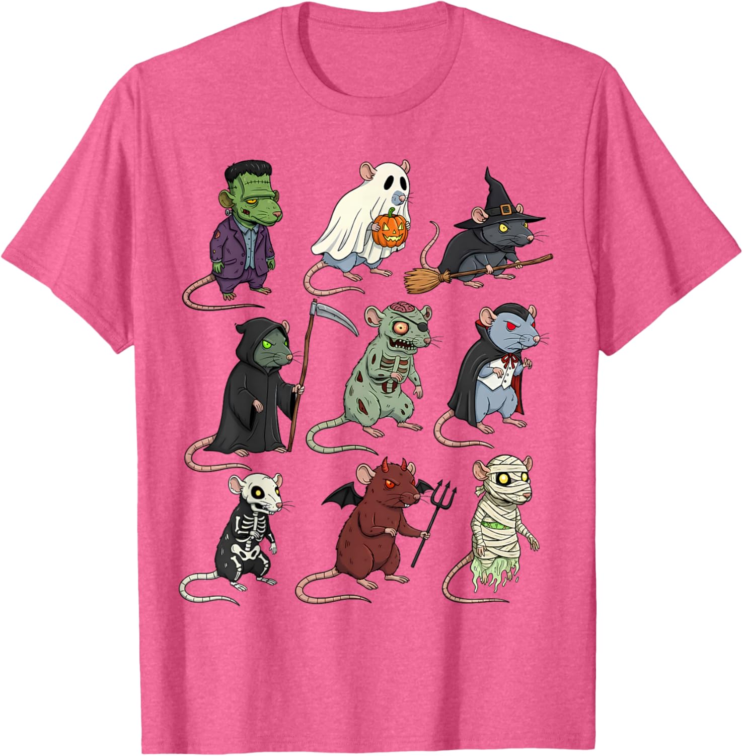 Spooky Witch Zombie Rat Halloween T-Shirt for Boys and Girls - 14