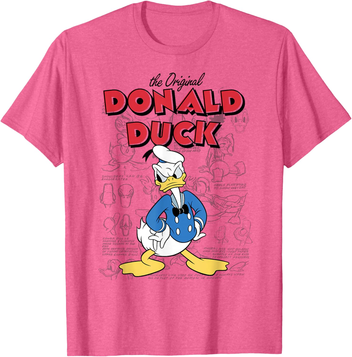 Mickey and Friends Donald Duck Sketch T-Shirt for Fun Disney Fans - 8