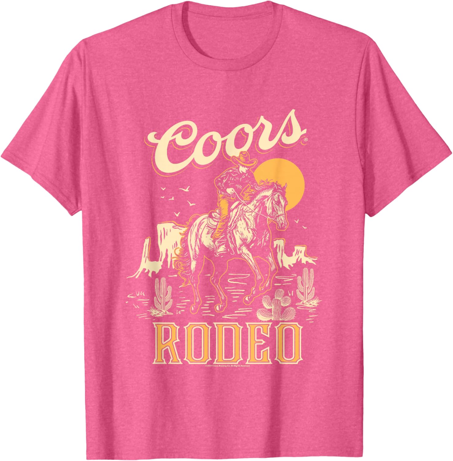 Coors Brewing Company Rodeo Vintage Big Chest Poster T-Shirt for Fans - 3
