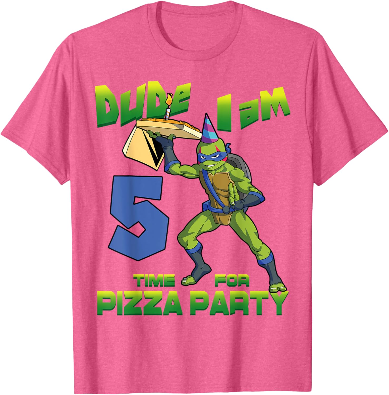 Mademark Teenage Mutant Ninja Turtles Leo Pizza Birthday T-Shirt for Kids - 25