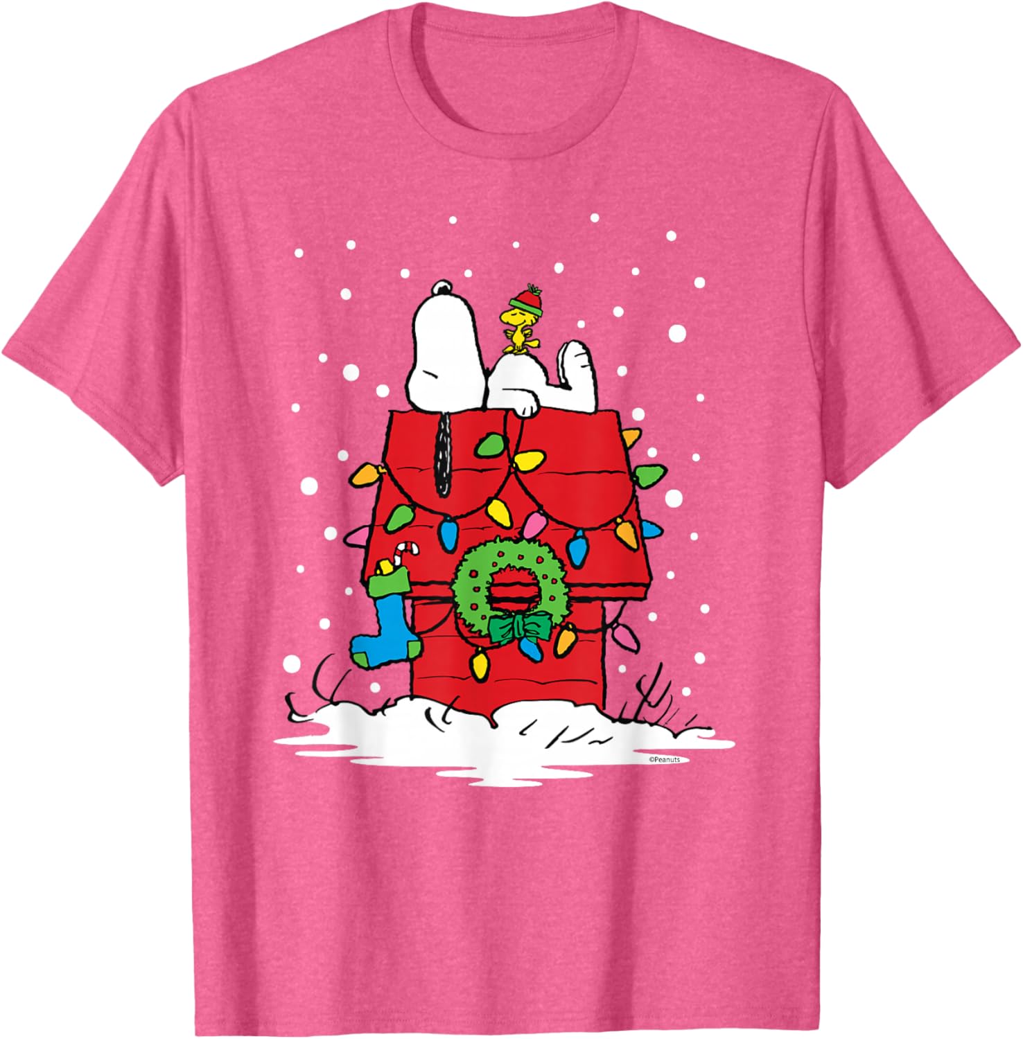 Peanuts Snoopy Woodstock Holiday Stocking T-Shirt for Festive Fun - 2