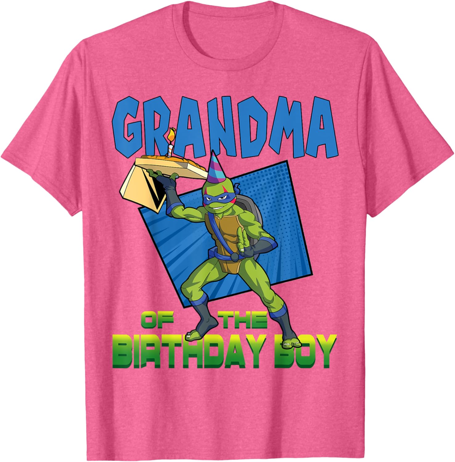 Mademark TMNT Leo Grandma Birthday Pizza Party T-Shirt for Kids - 4
