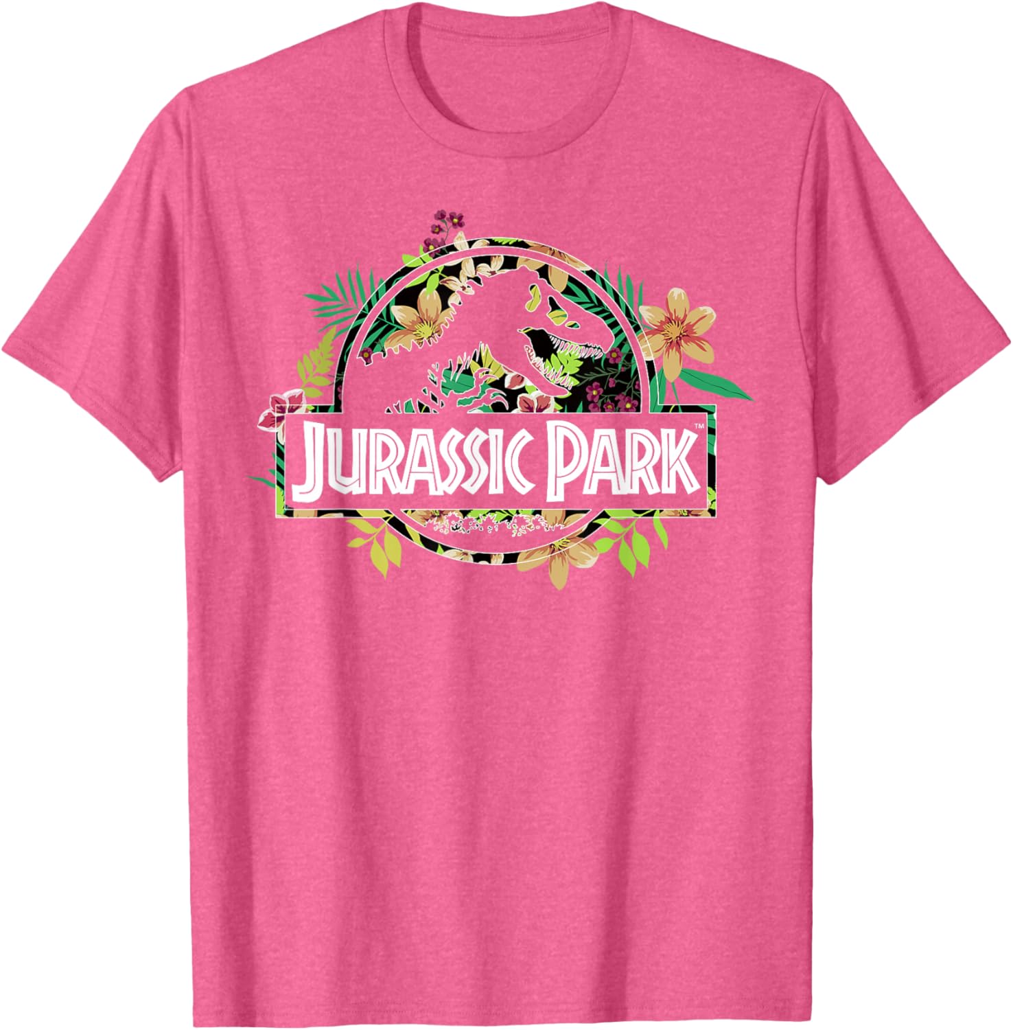 Jurassic Park Tropical Floral Fossil Logo Graphic T-Shirt for Men and Women - 7