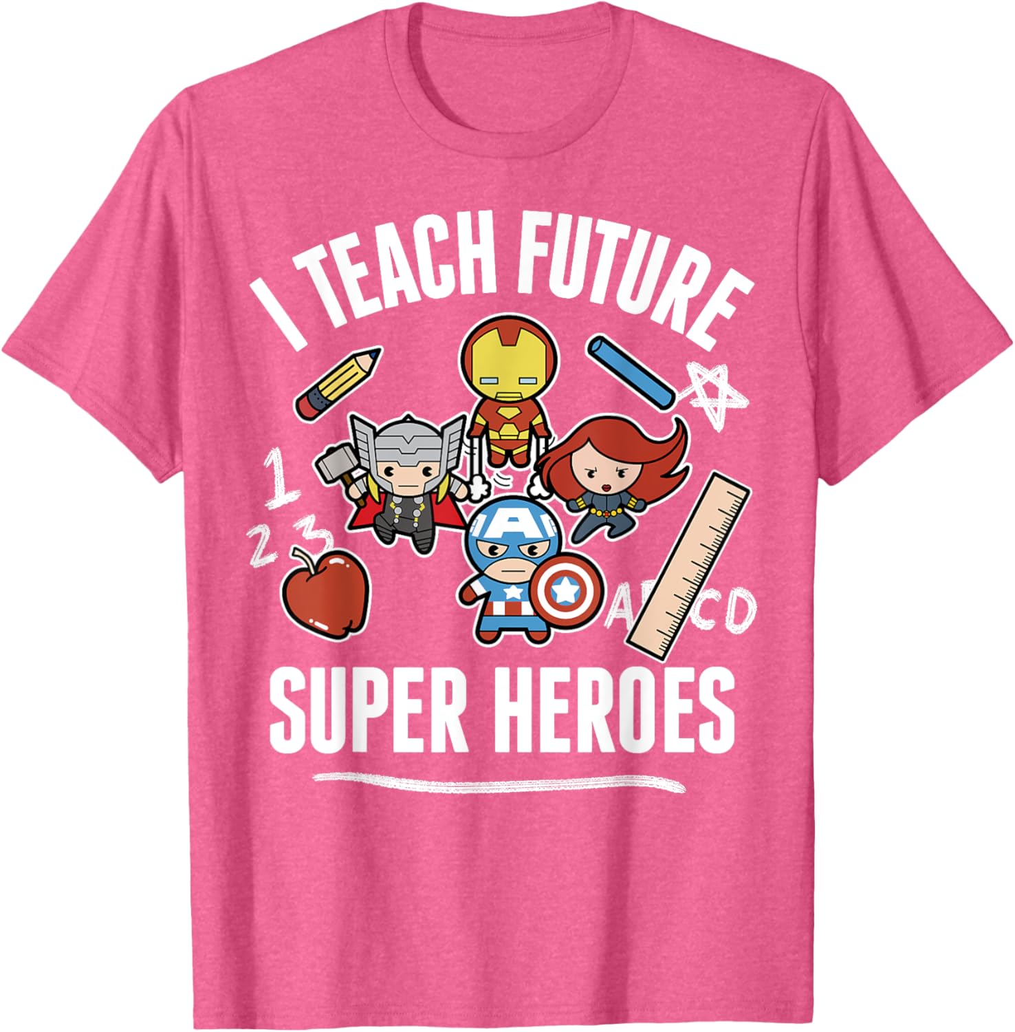 Marvel Avengers Classic I Teach Super Heroes Graphic T-Shirt for Fans - 12
