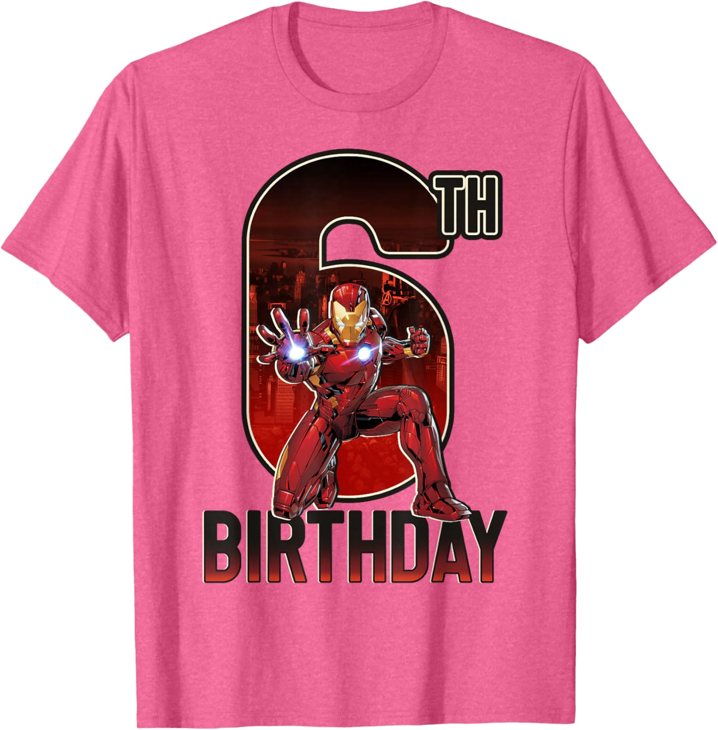 Marvel Iron Man 6th Birthday Graphic T-Shirt for Kids Action Pose - 2