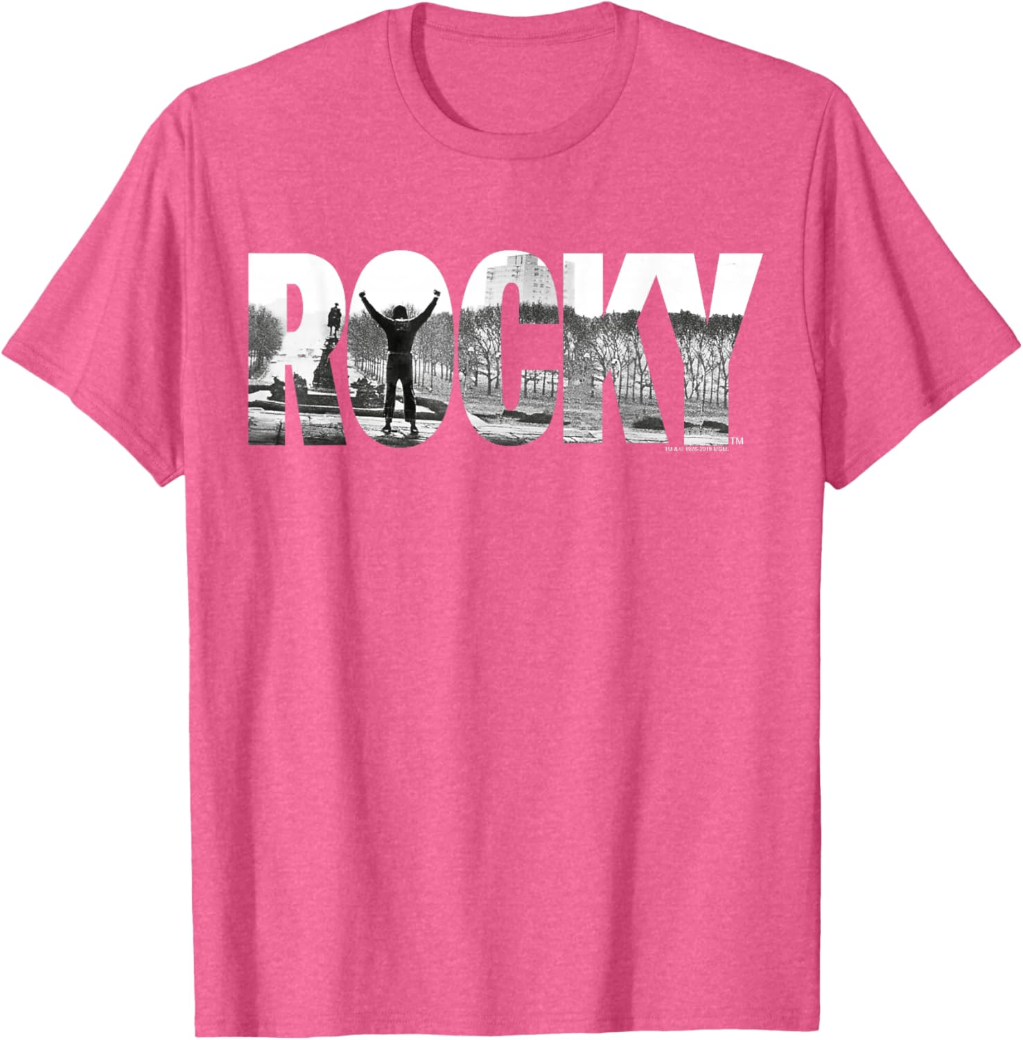 Rocky Black Classic Fit Cotton Crew Neck T-Shirt for Adults - Graphic Tee - 5