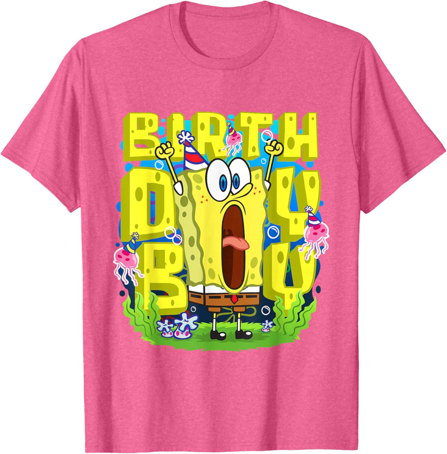 Mademark SpongeBob SquarePants Birthday Boy Funny T-Shirt for Kids - 15