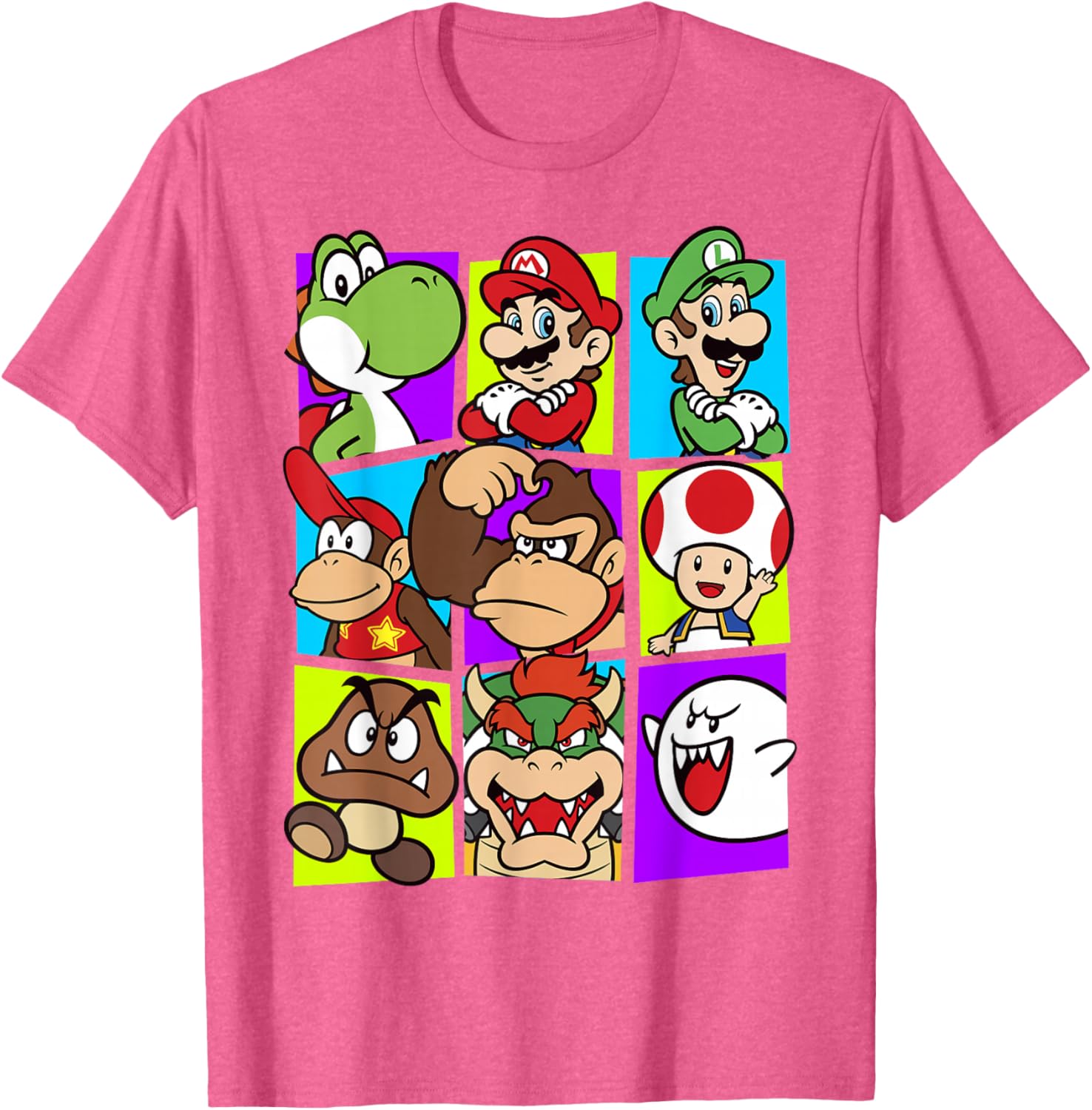 Super Mario Yoshi Luigi Bowser Gang Box-Up Graphic T-Shirt for Fans - 4
