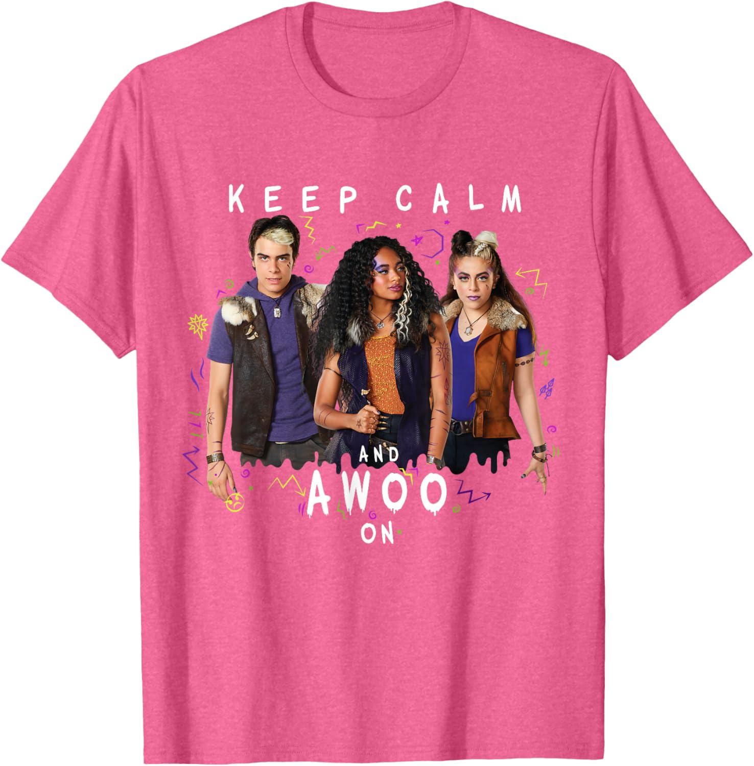Disney Channel Zombies 2 Keep Calm and Awoo On Fun T-Shirt for Fans - 4