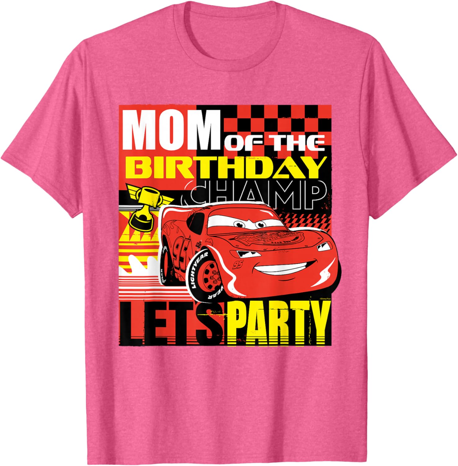 Disney Pixar Cars Mom of the Birthday Champ T-Shirt for Celebrating in Style - 11