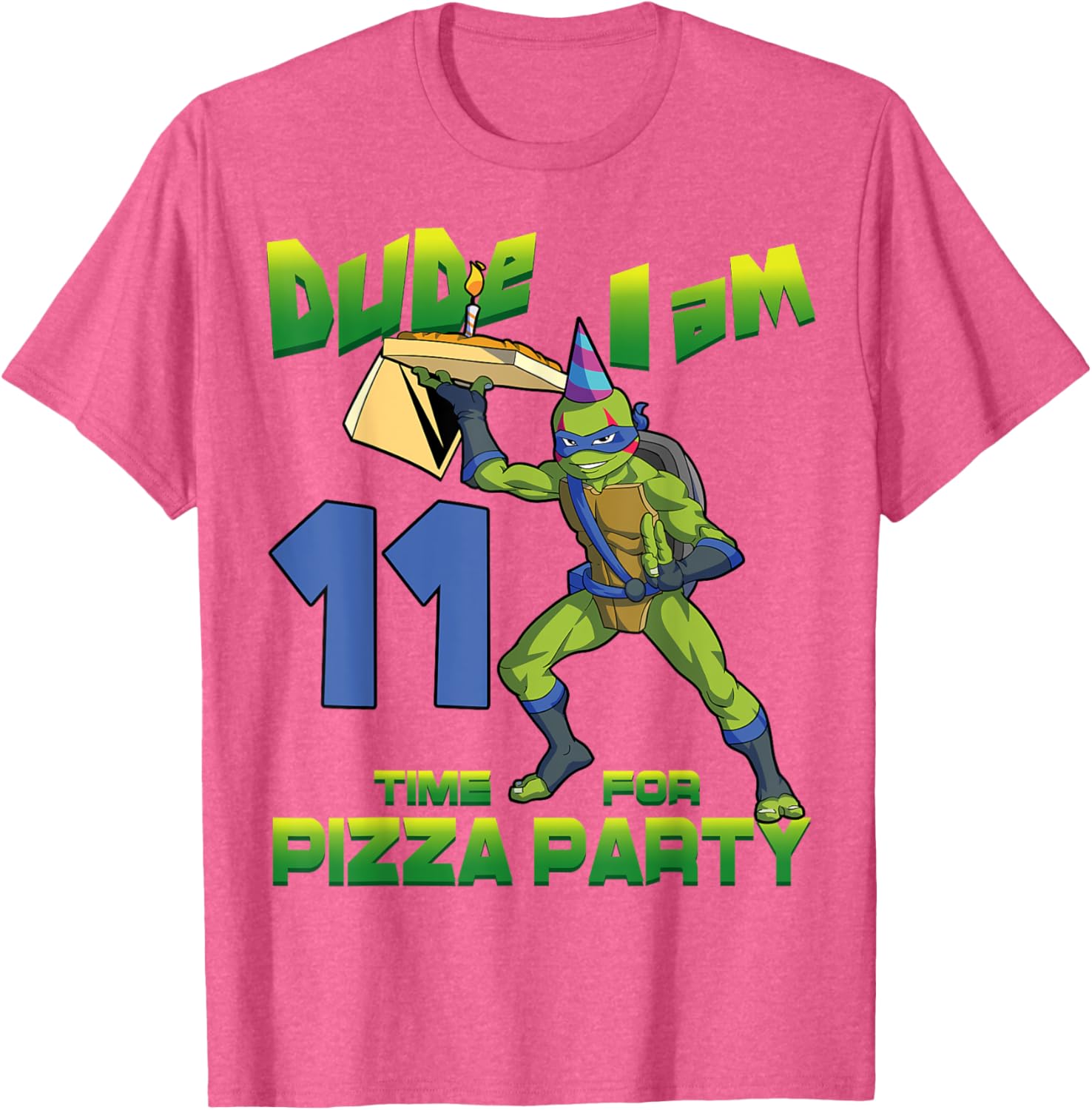 Mademark TMNT Leo Pizza Birthday T-Shirt for 11 Year Olds - 11