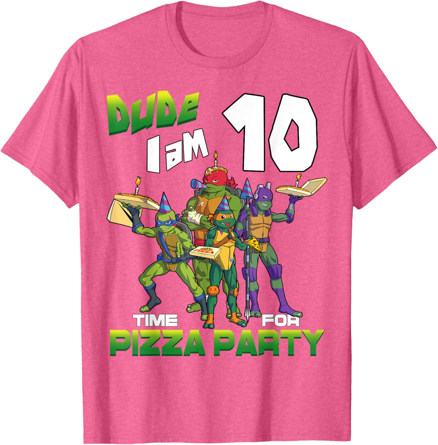 Mademark TMNT Pizza Birthday T-Shirt for 10 Year Olds - Fun Kids Tee - 10