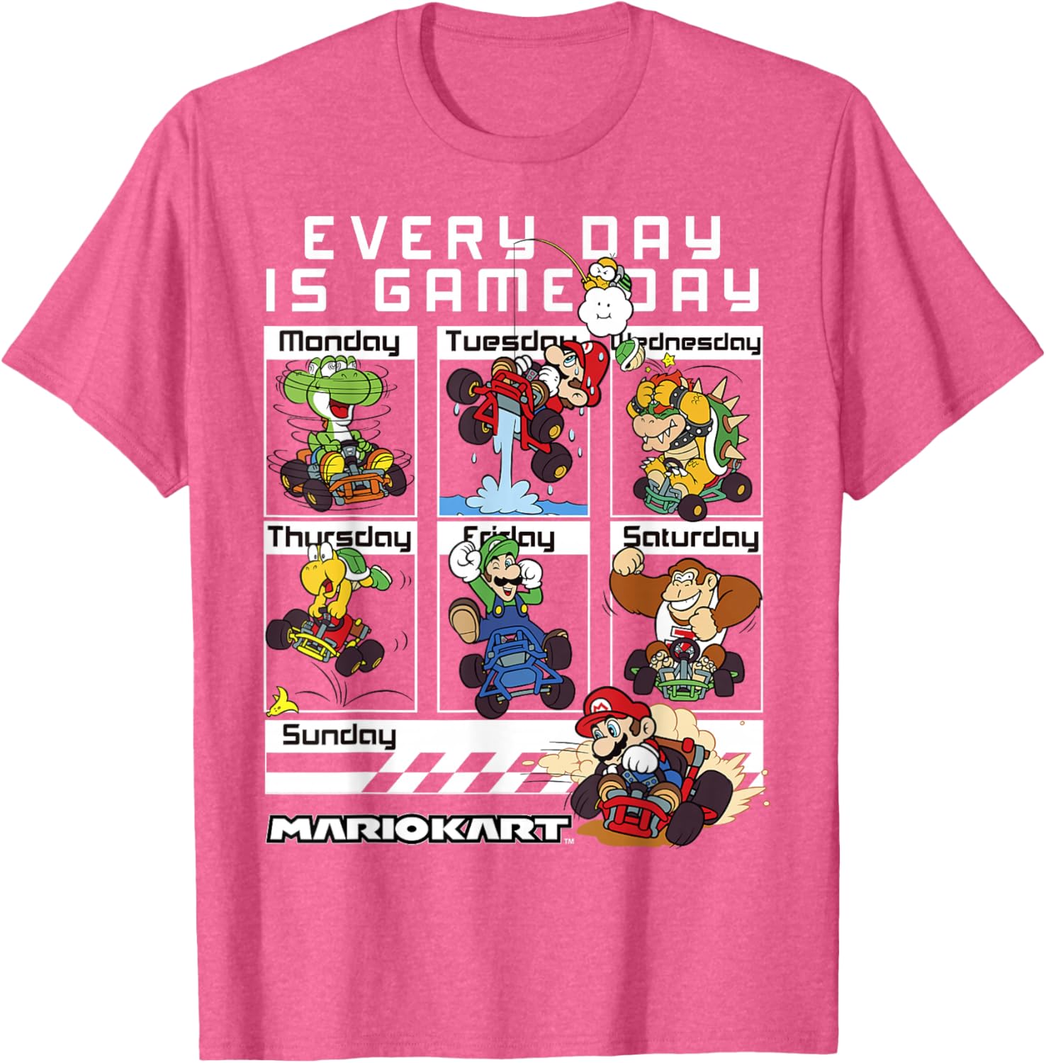 Mario Kart Everyday Is Game Day Graphic T-Shirt for Gamers and Fans - 3