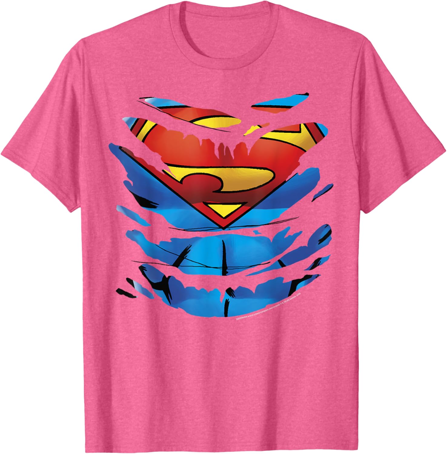 Superman Costume Rip Through T-Shirt for Fans of DC Comics Apparel - 6