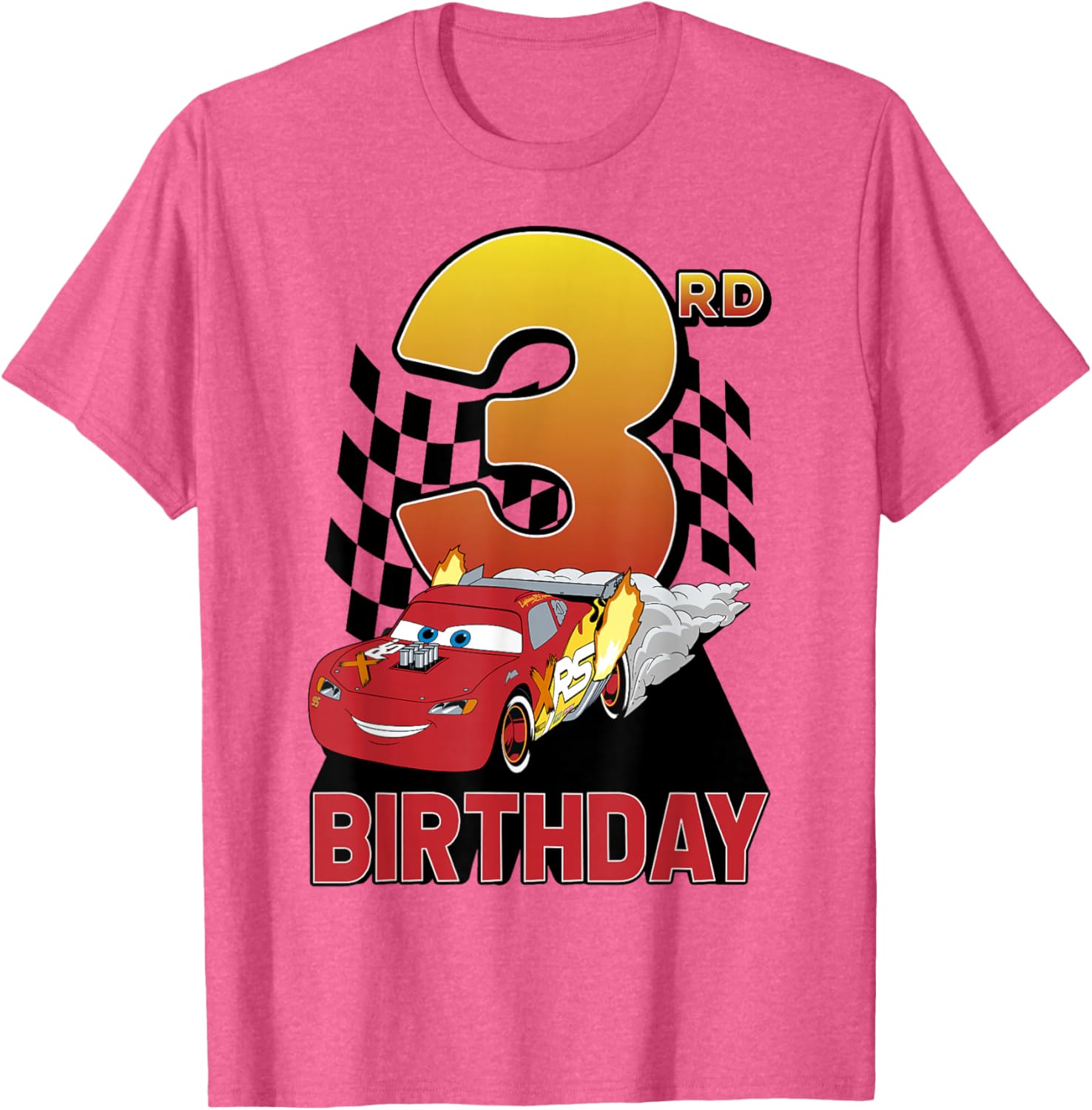 Disney Pixar Cars Lightning McQueen 3rd Birthday Race T-Shirt for Kids - 3