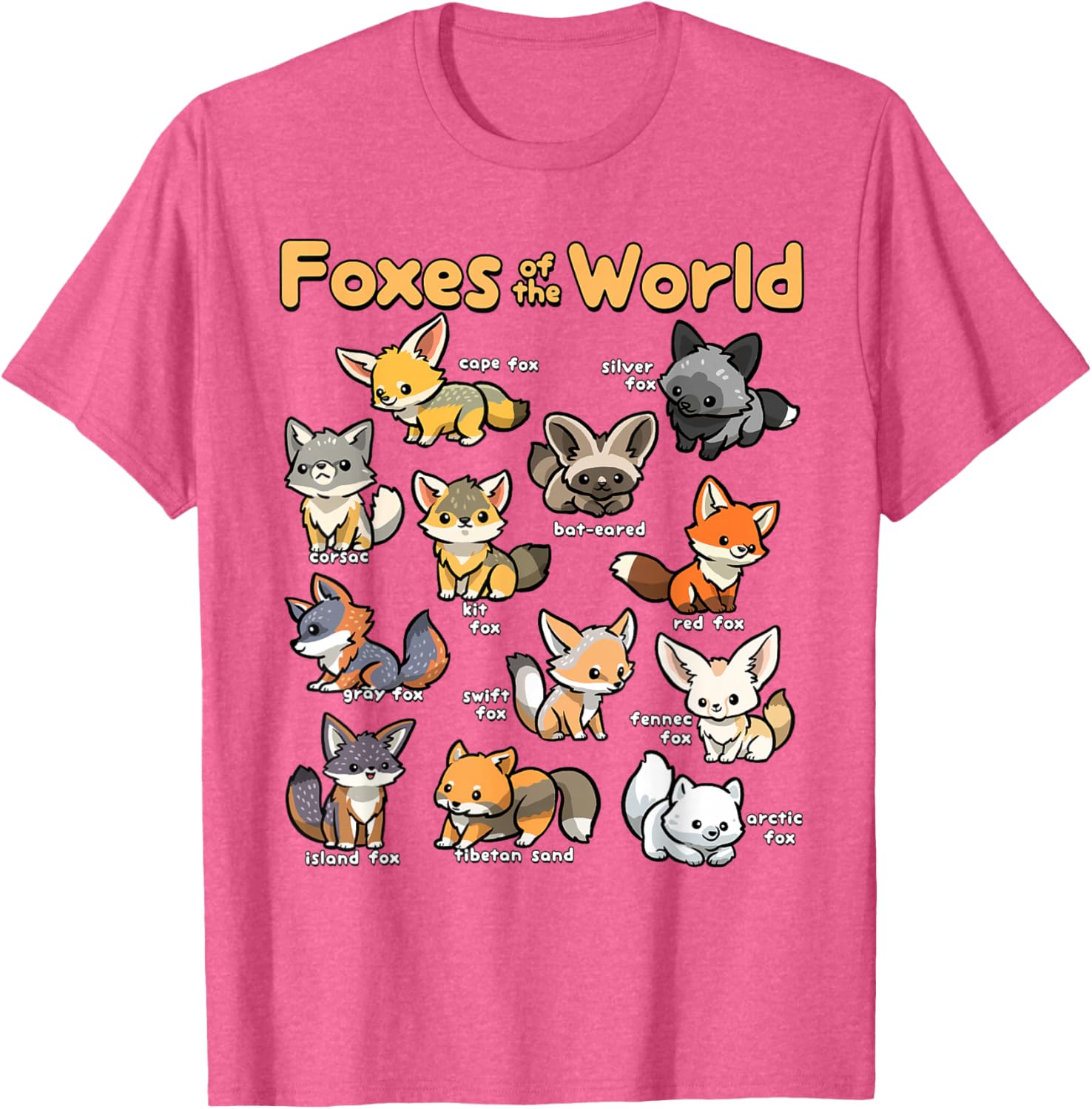 Kawaii Fox Lover T-Shirt for Animal Lovers - Fun Educational Design - 1