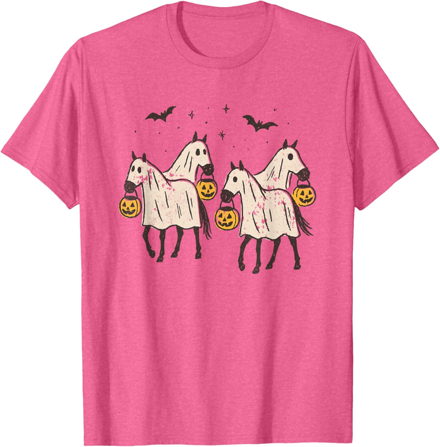 Cute Ghost Horses Halloween Trick or Treat T-Shirt for Kids and Adults - 16