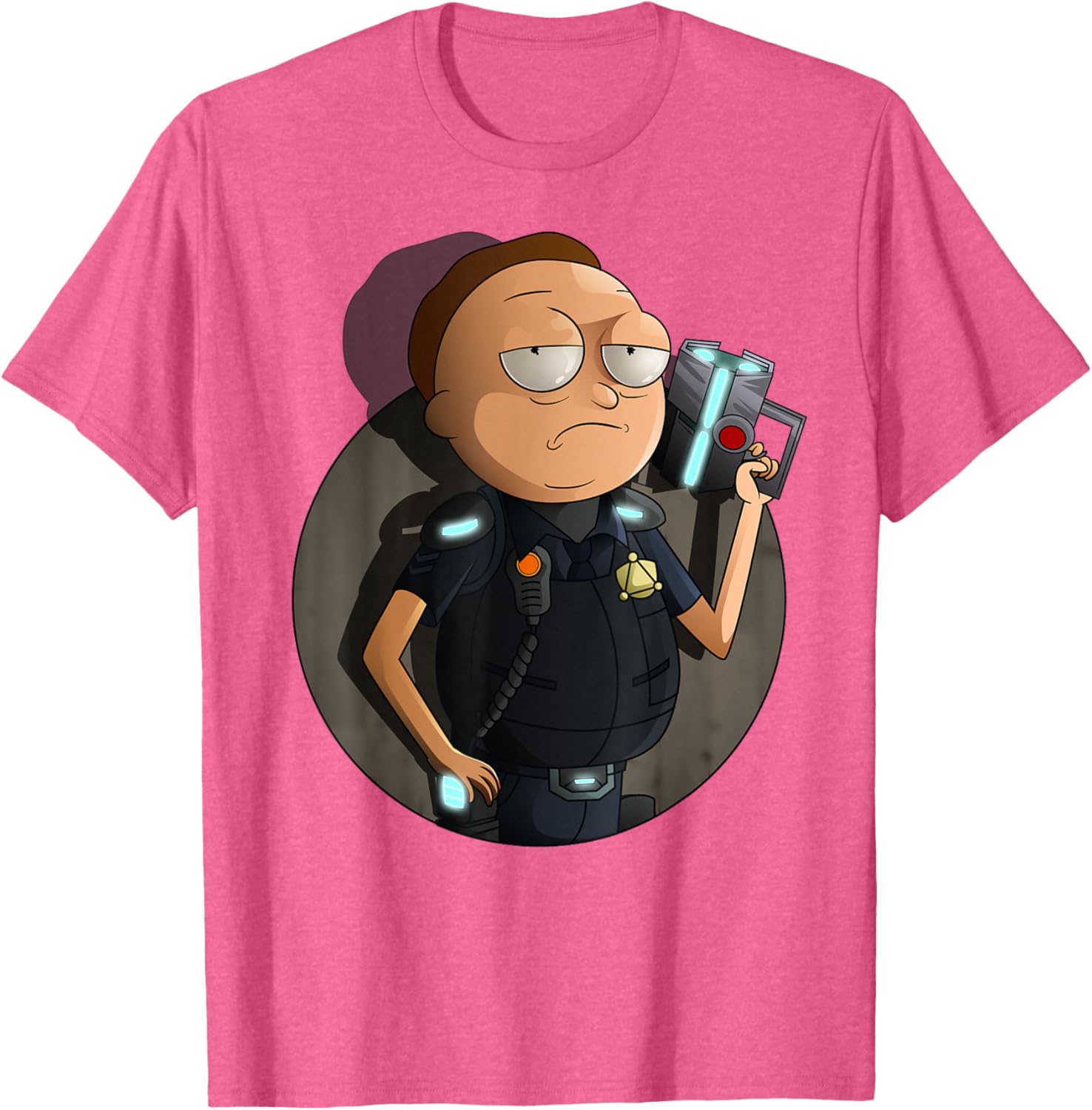 Mademark x Rick and Morty Cop Morty T-Shirt Stylish Graphic Tee - 19