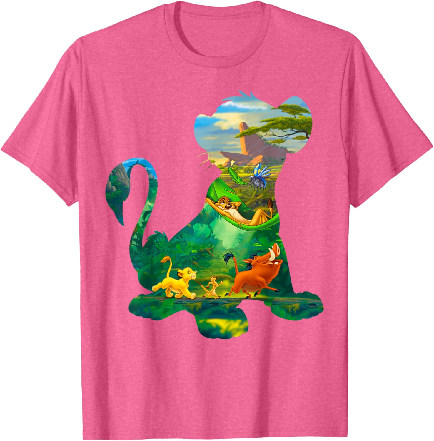 Lion King Simba Silhouette Graphic T-Shirt for Fans of Disney Style - 4