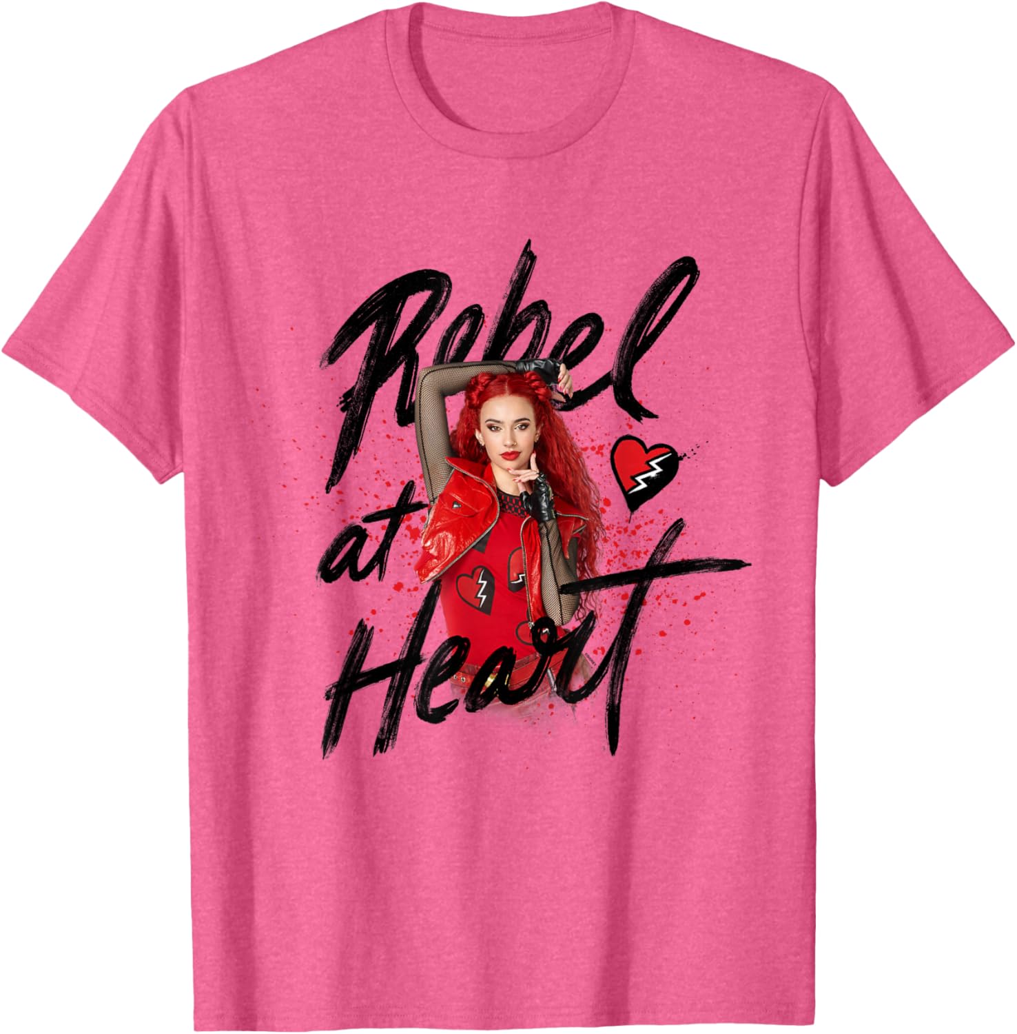 Disney Descendants 4 Red Rebel Heart T-Shirt for Kids and Fans - 4