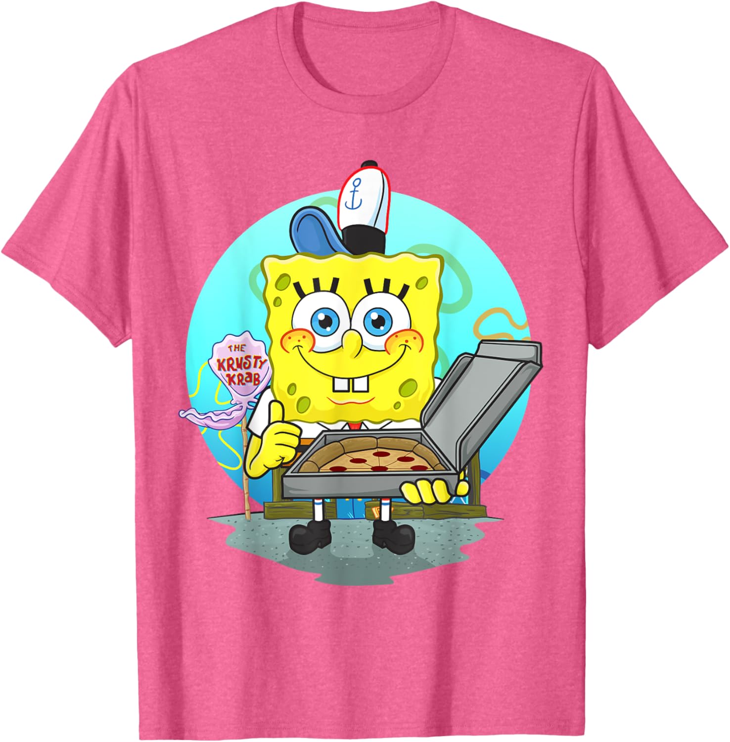 Mademark SpongeBob SquarePants Krusty Krab Pizza Delivery T-Shirt - 8