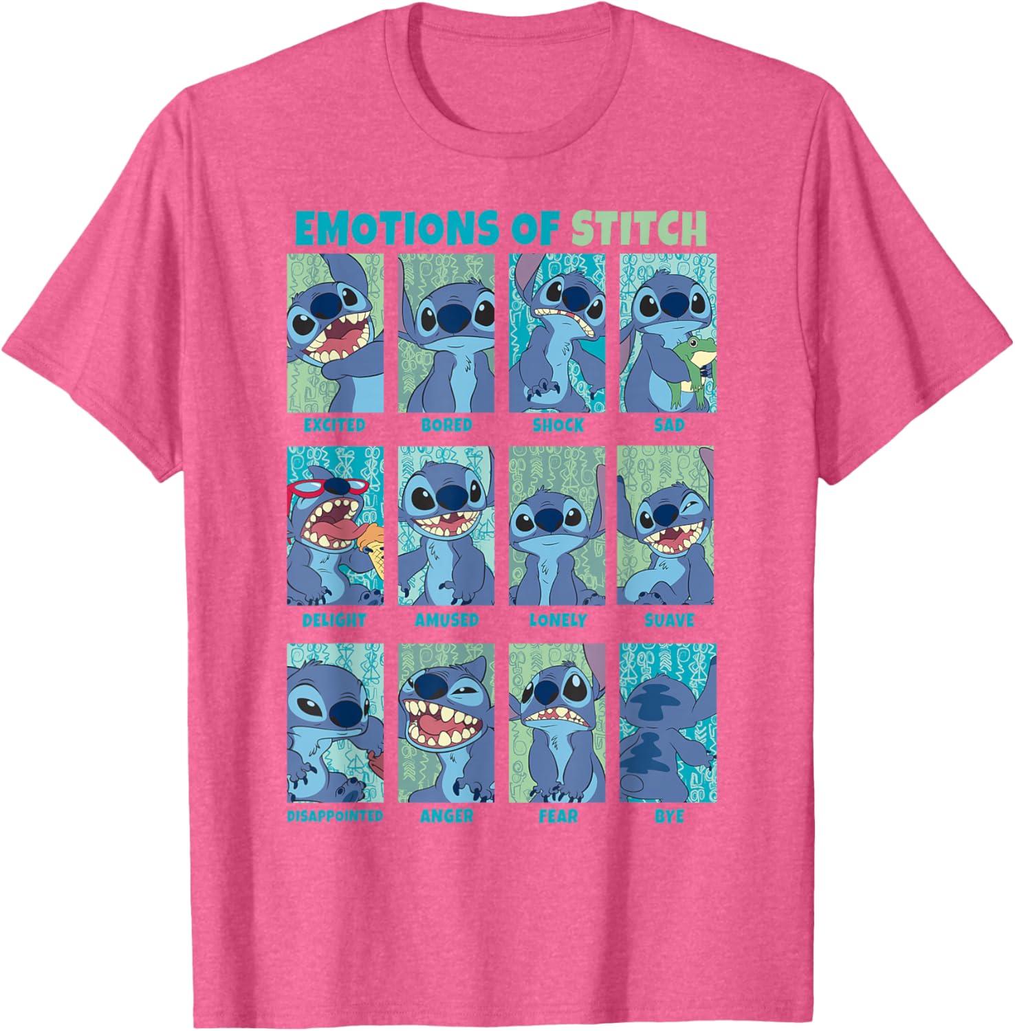 Disney Lilo & Stitch Emotions Stitch Box Up Panels T-Shirt for Fans - 5