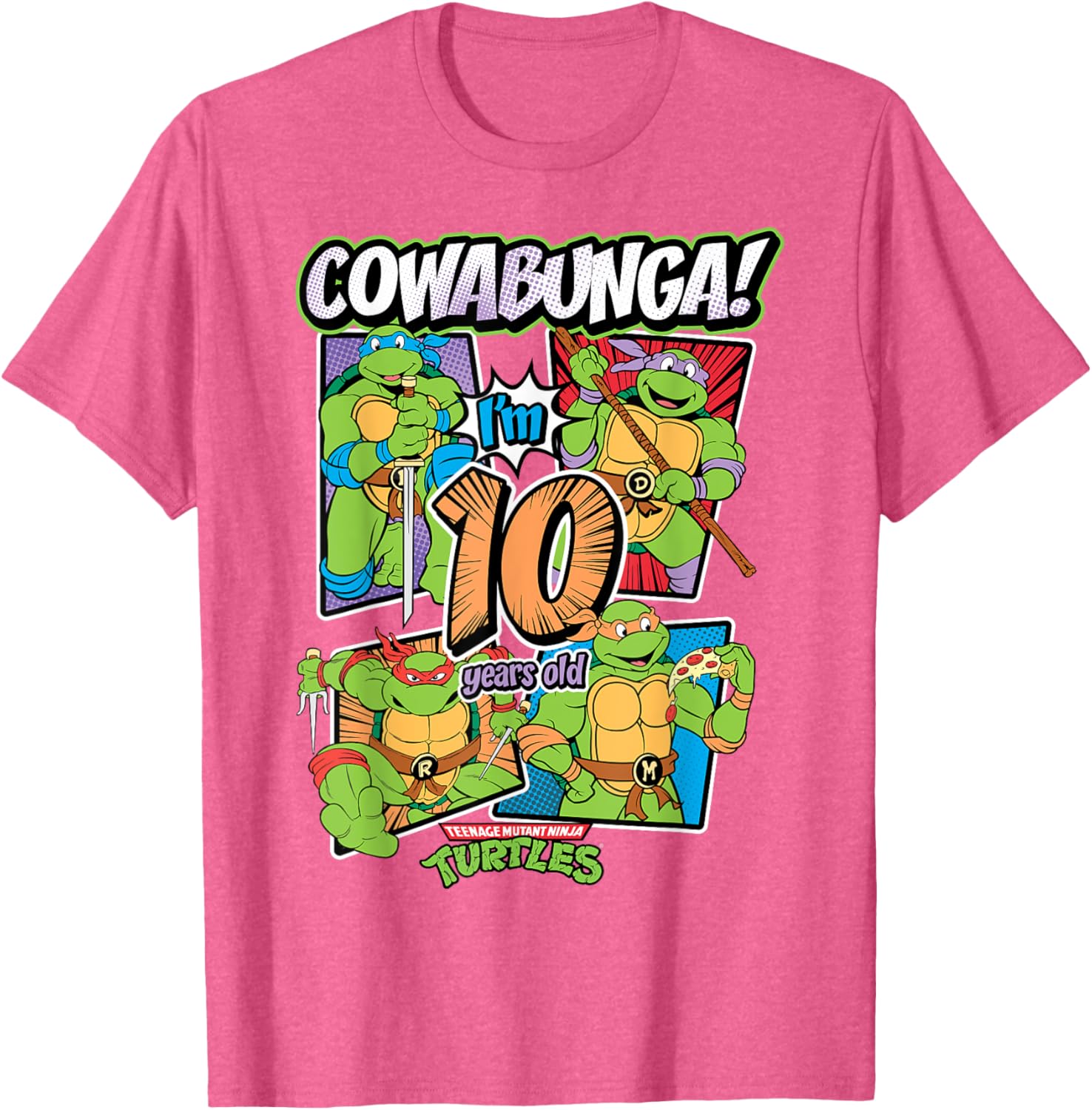Cowabunga I'm 10 Years Old TMNT T-Shirt for Kids - Fun Birthday Apparel - 7