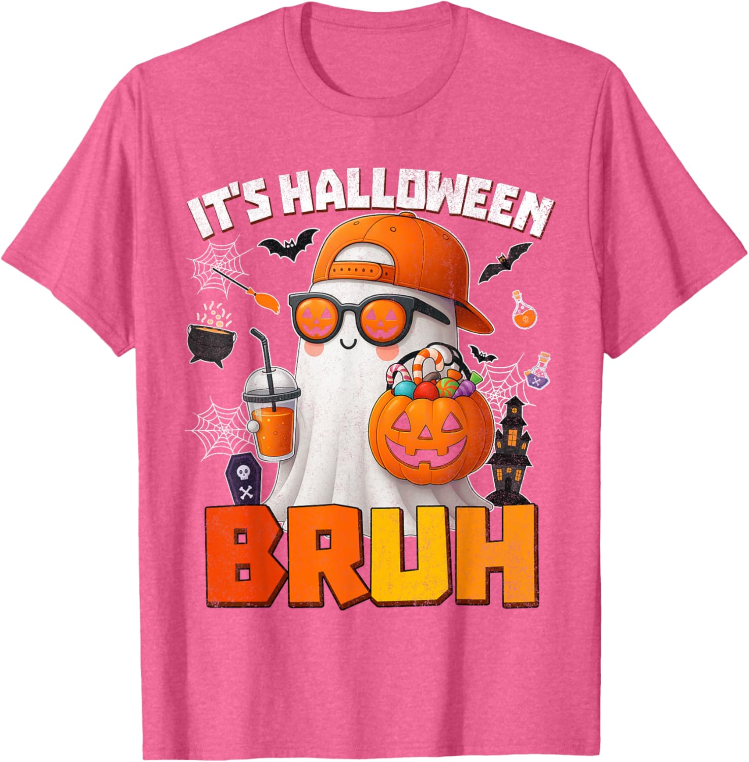 Funny Halloween Boo Ghost Pumpkin Costume T-Shirt for Kids and Men - 4