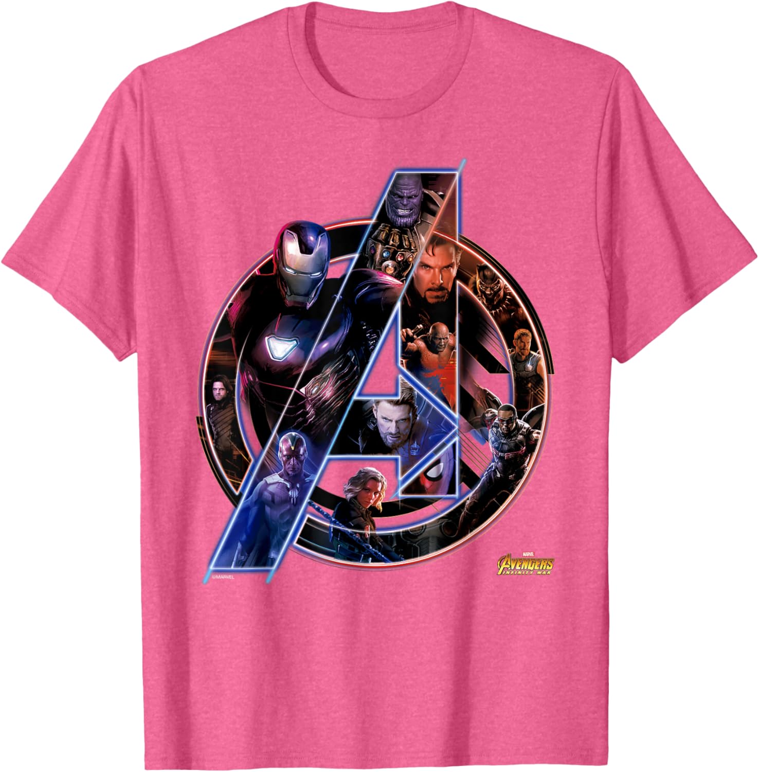 Marvel Avengers Infinity War Neon Team Short Sleeve T-Shirt for Fans - 14