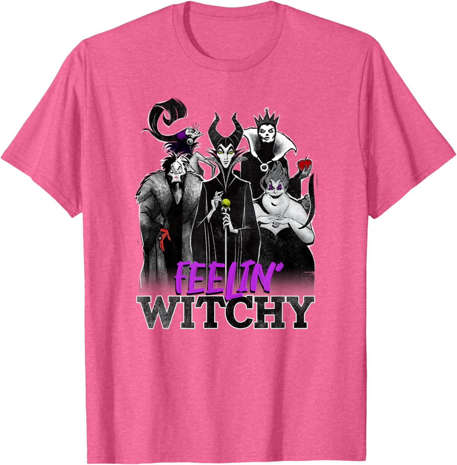 Disney Villains Halloween Witchy Group Shot T-Shirt for Spooky Style - 1