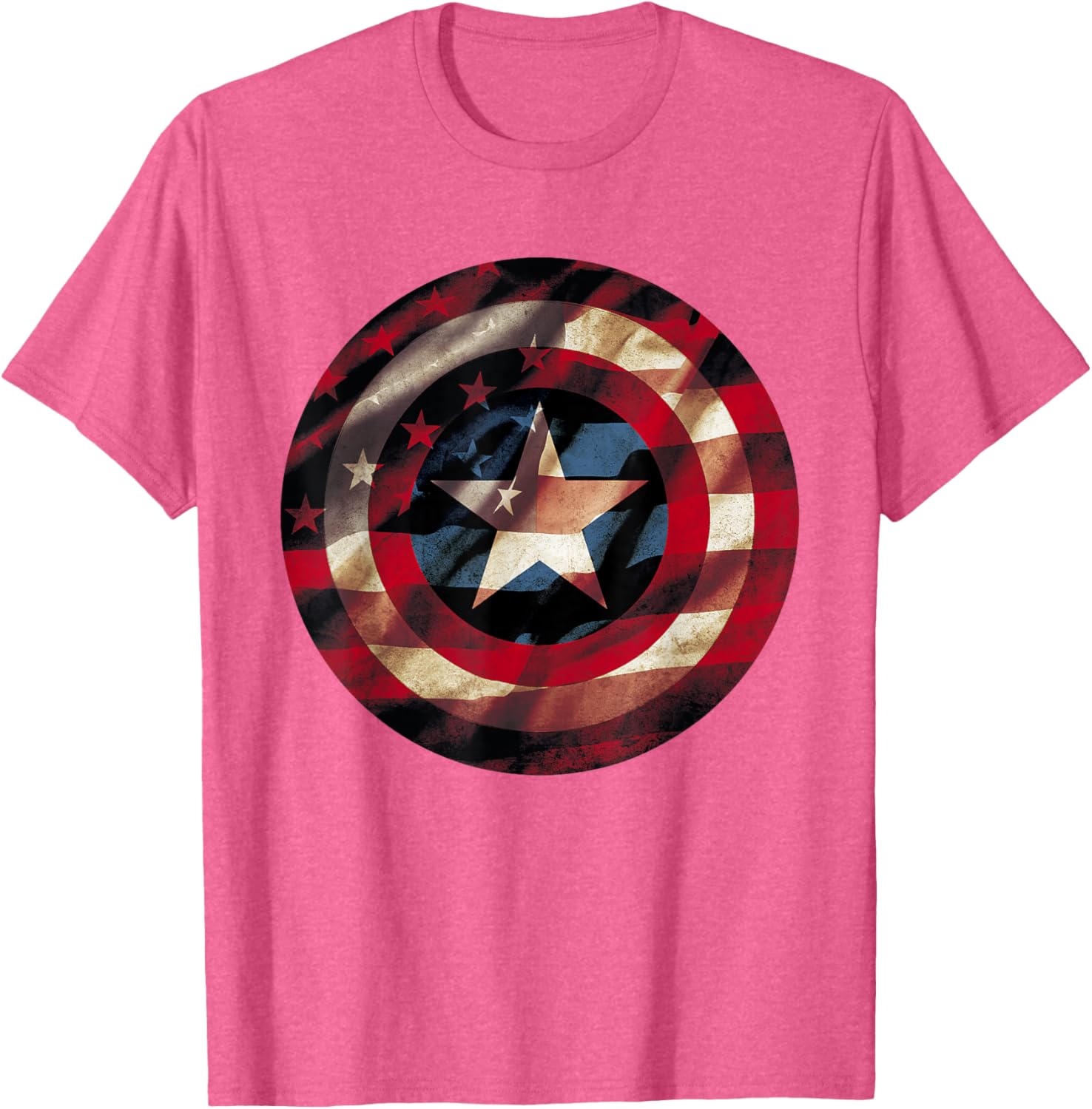 Captain America Graphic T-Shirt with Flag Fill Shield Design for Fans - 10