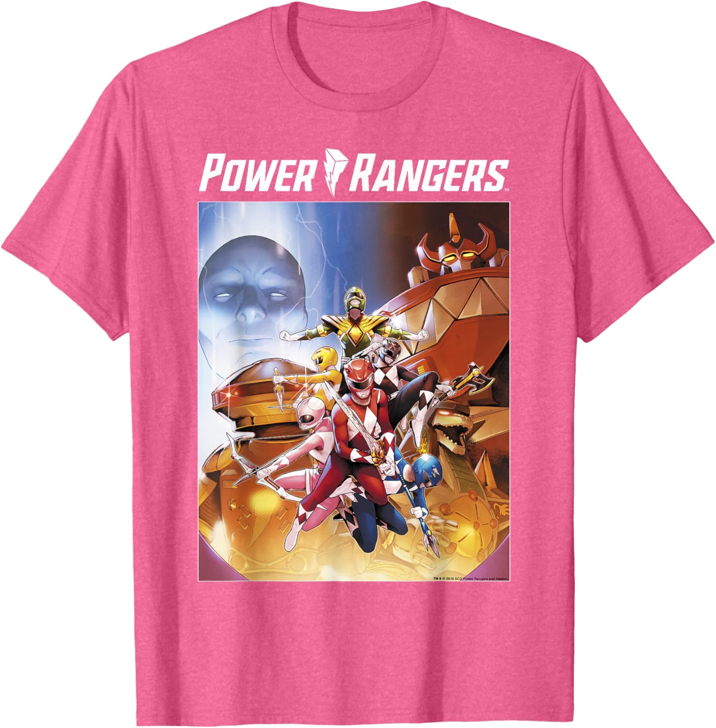 Power Rangers Rainbow Color Action Group Shot Poster T-Shirt for Fans - 2