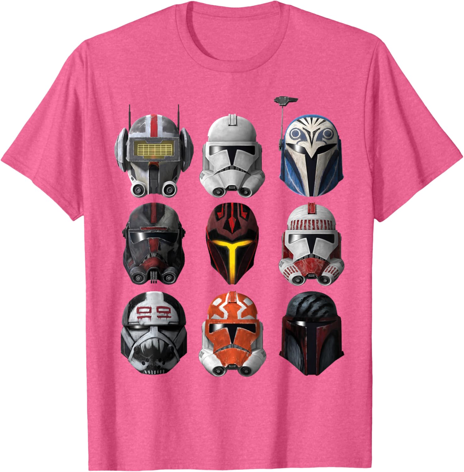 Star Wars Clone Wars Helmets T-Shirt for Fans and Collectors - 1