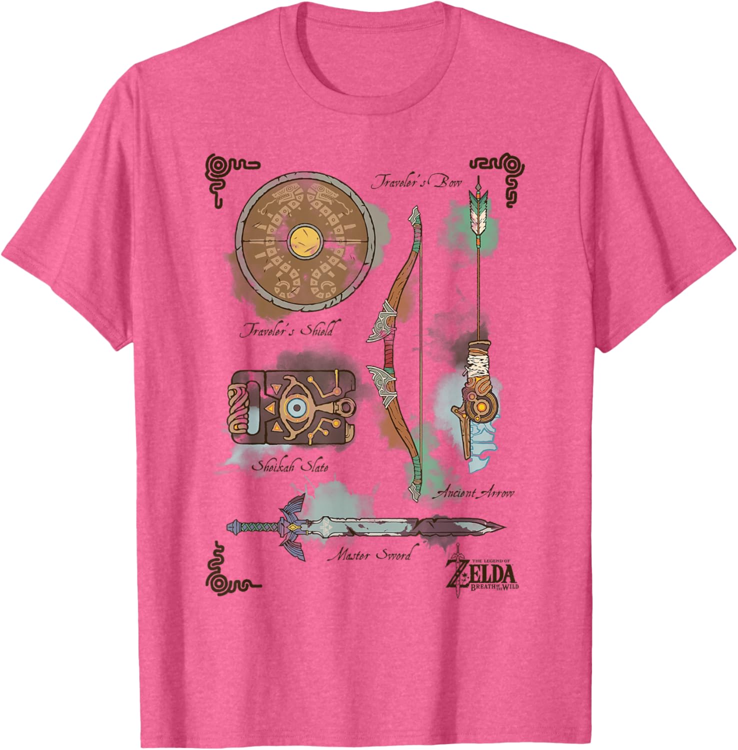 Zelda Breath of the Wild Link Inventory Graphic T-Shirt for Fans - 10
