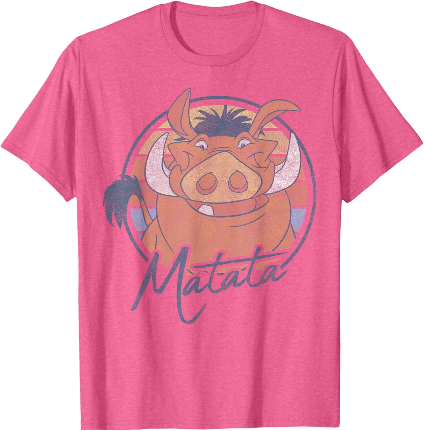 Disney The Lion King Pumbaa Matata Text Portrait T-Shirt for Kids and Adults - 11