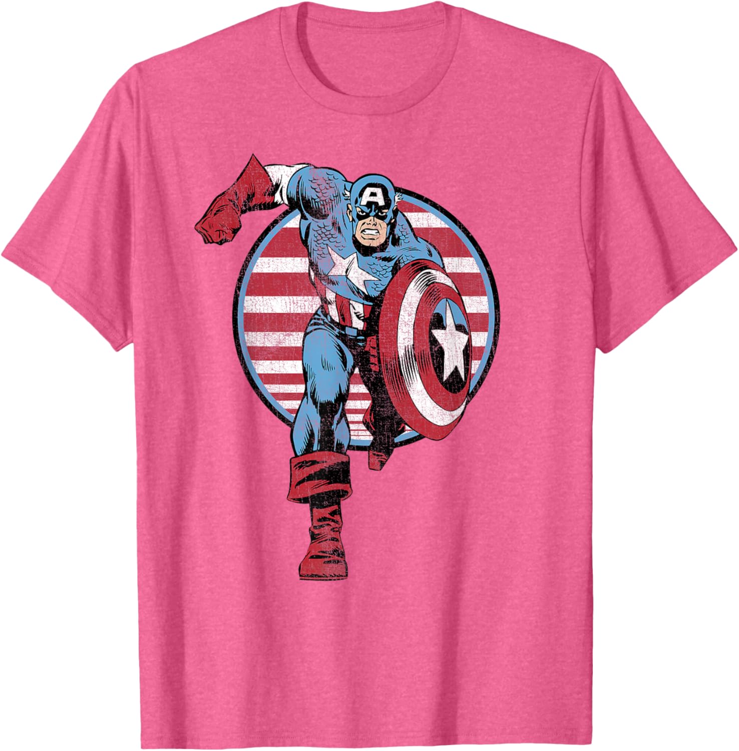Vintage Captain America Retro Comic Circle T-Shirt for Fans - 10