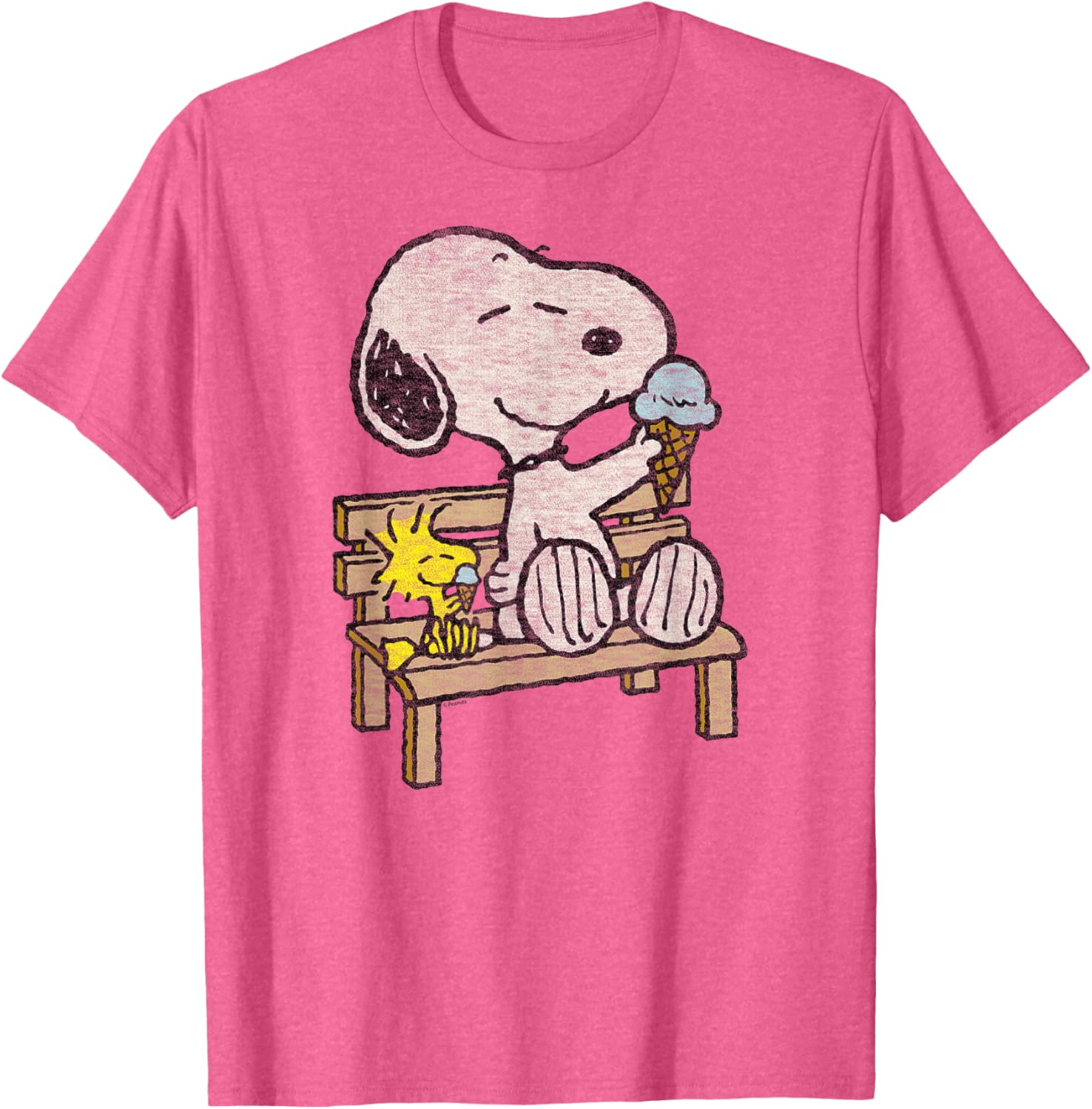 Snoopy and Woodstock Bench T-Shirt - Adorable Peanuts Apparel for Fans - 10