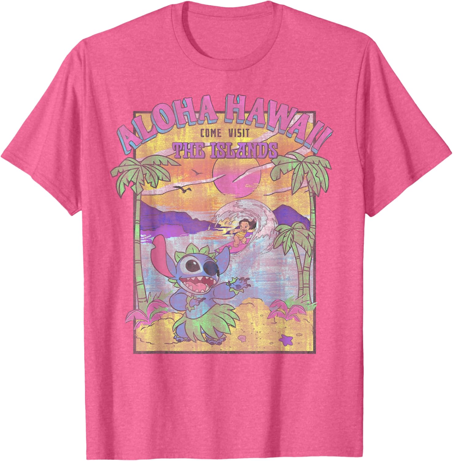 Disney Lilo & Stitch Aloha Hawaii Visit Islands T-Shirt for Fun Adventures - 9