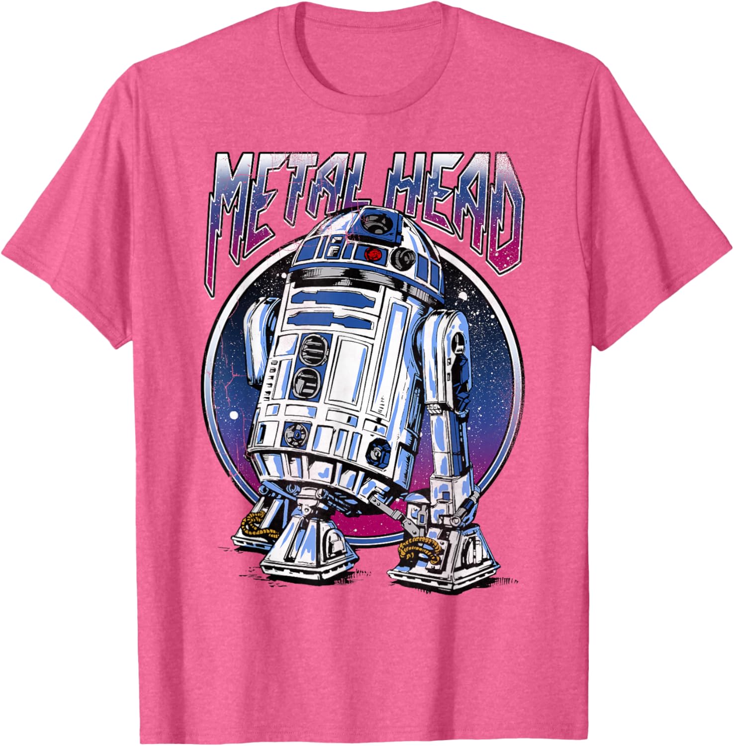 Vintage Star Wars R2D2 Metal Head T-Shirt for Disney Fans - 13