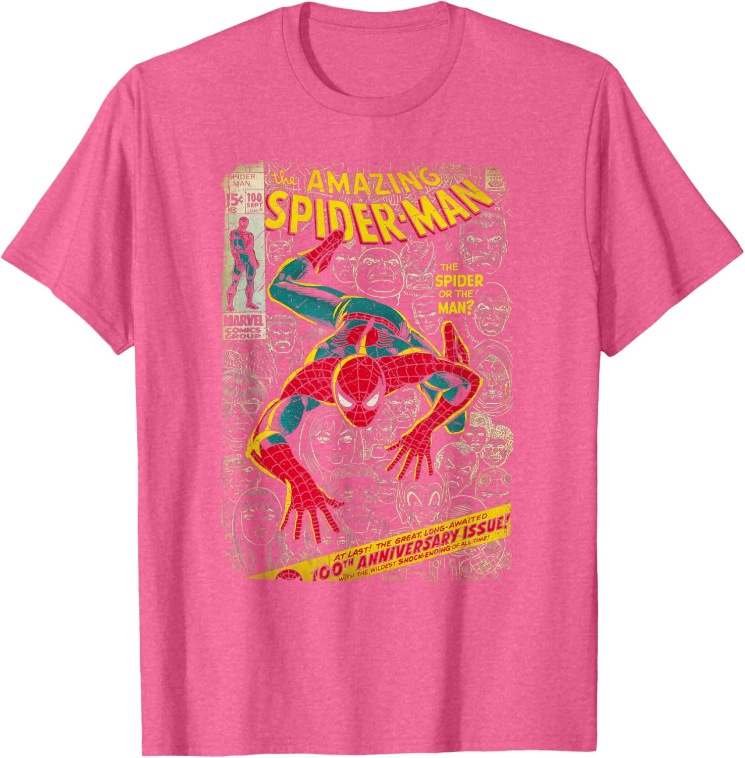 Marvel Spider-Man Comic Book Anniversary Short Sleeve T-Shirt for Fans - 12
