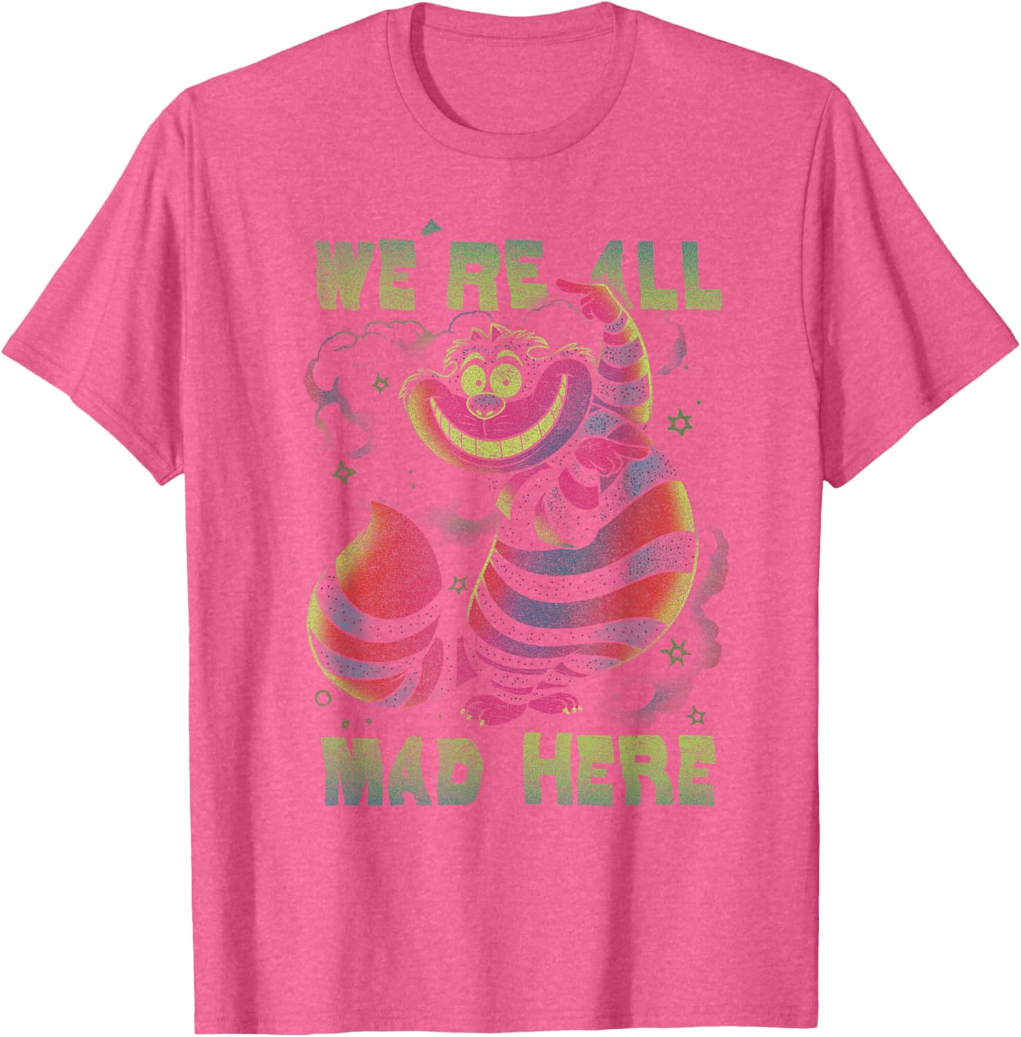 Cheshire Cat All Mad Here Neon T-Shirt for Disney Alice in Wonderland Fans - 4