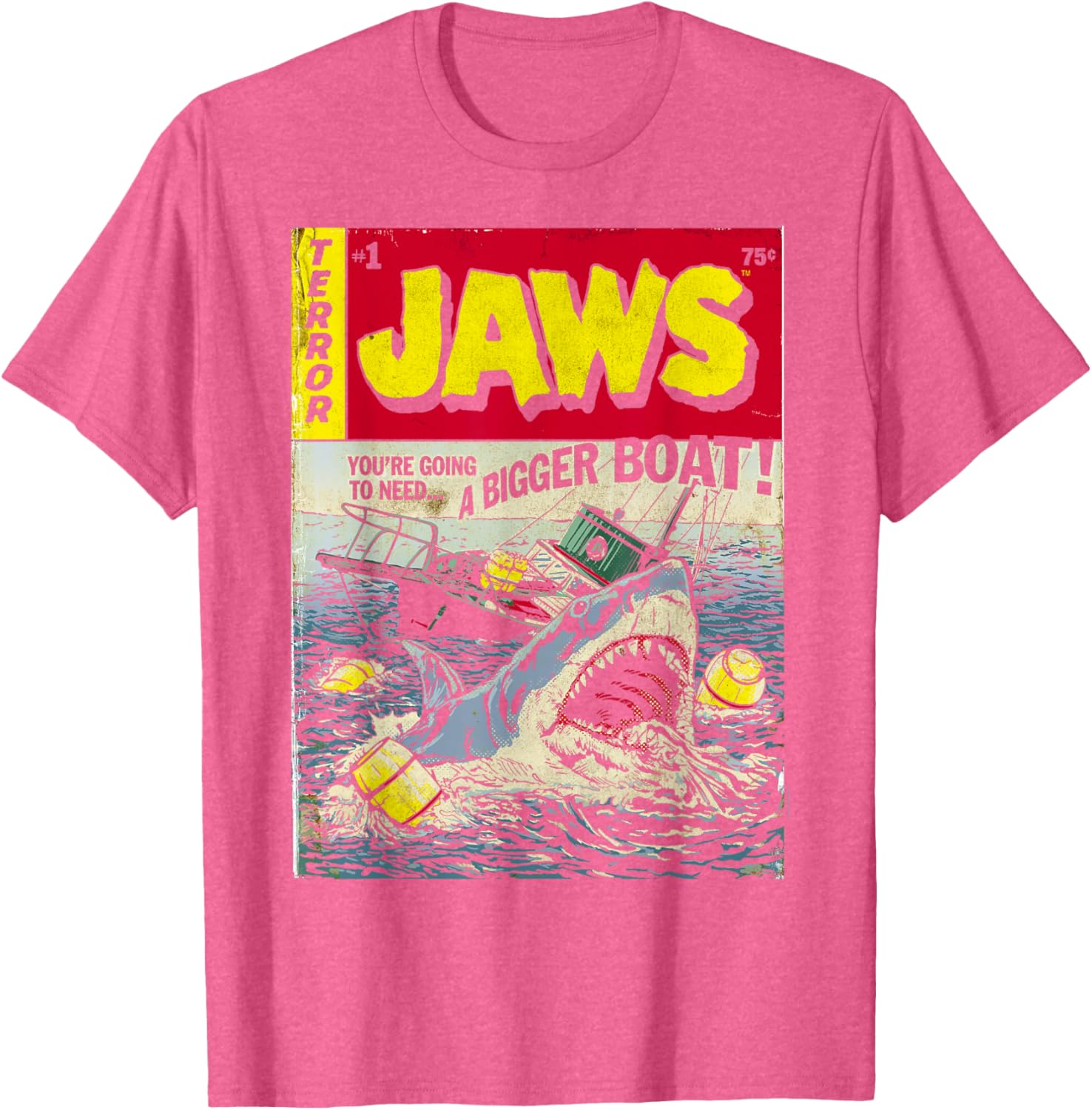 Jaws Pulp Attack Comic Cover T-Shirt for Shark Lovers and Fans - 4