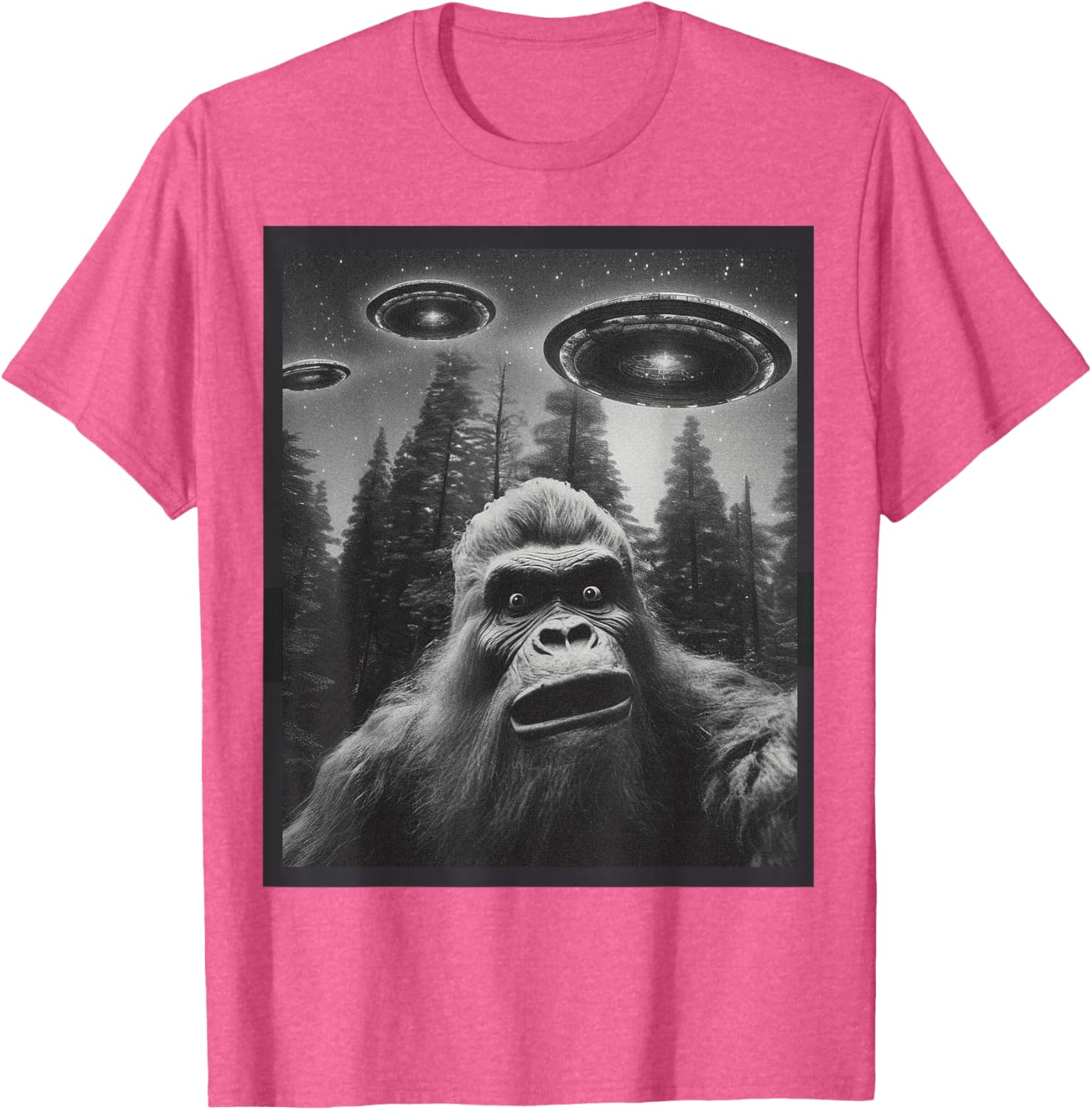 Funny Bigfoot Alien Cat Graphic Tee for Men and Women - Unique T-Shirt - 17