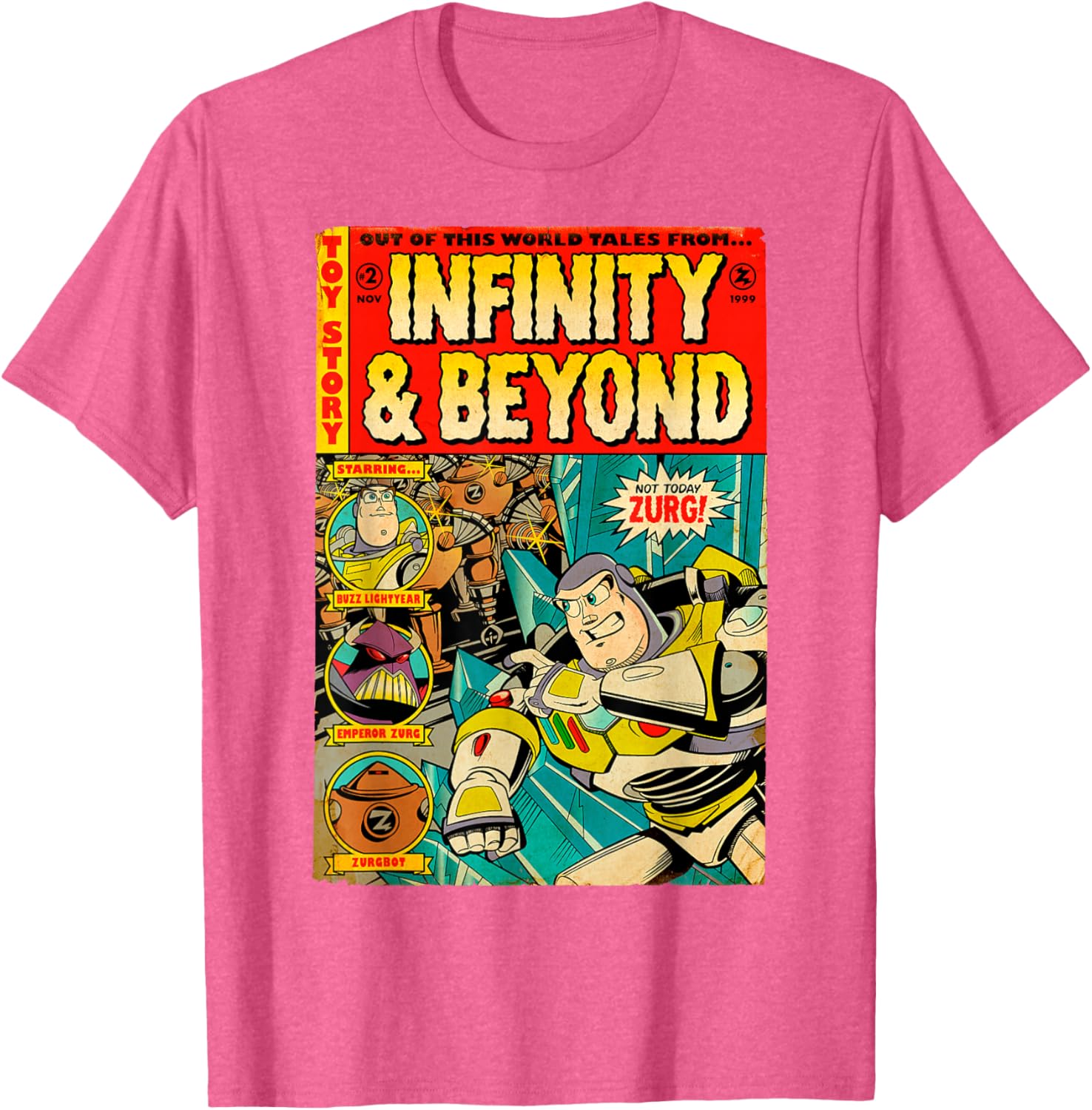 Disney Pixar Toy Story Buzz Lightyear Retro Comic Book T-Shirt for Fans - 2