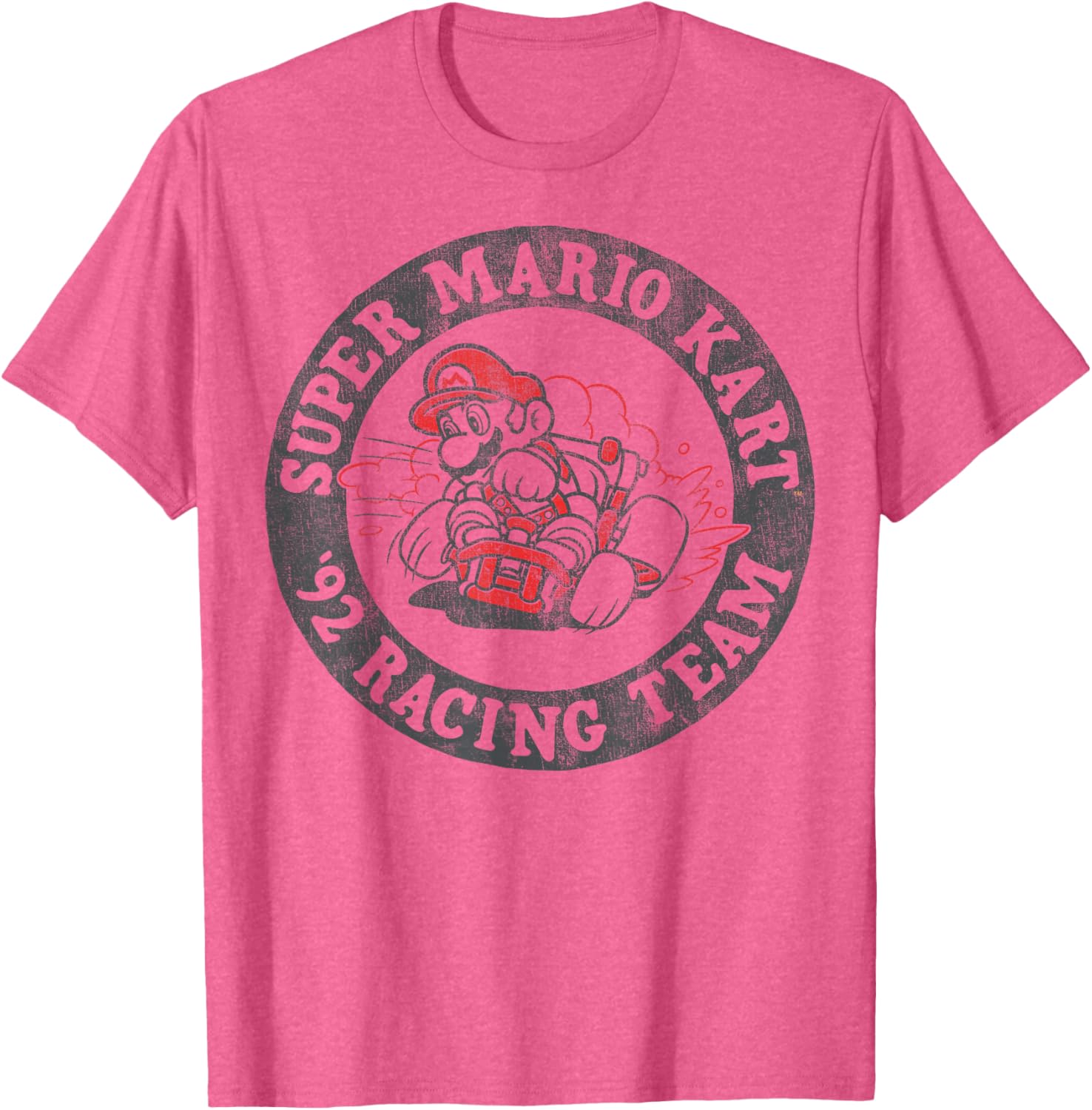 Super Mario Kart 92 Racing Team Distressed Logo T-Shirt for Fans - 5
