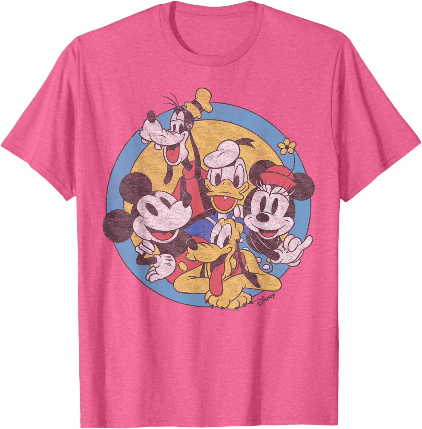 Disney Mickey And Friends Retro T-Shirt Classic Group Shot Apparel - 5